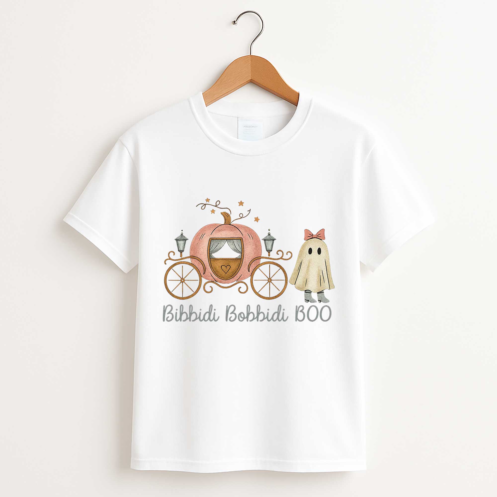 Bibbidi Bobbidi Boo Halloween Kids T Shirt – Cute Pumpkin Graphic Tee