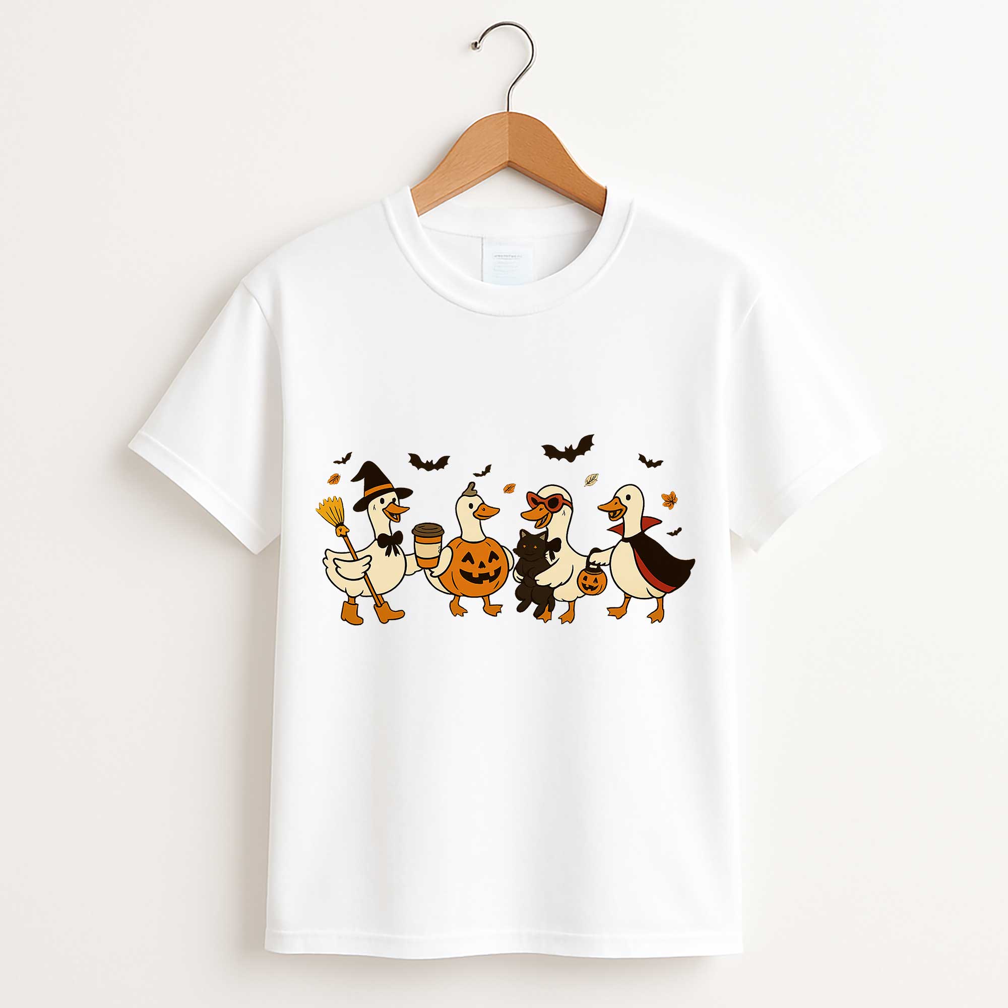 Boo Ghost Goose T Shirt – Skeleton Goose Pumpkin Halloween Graphic Tee