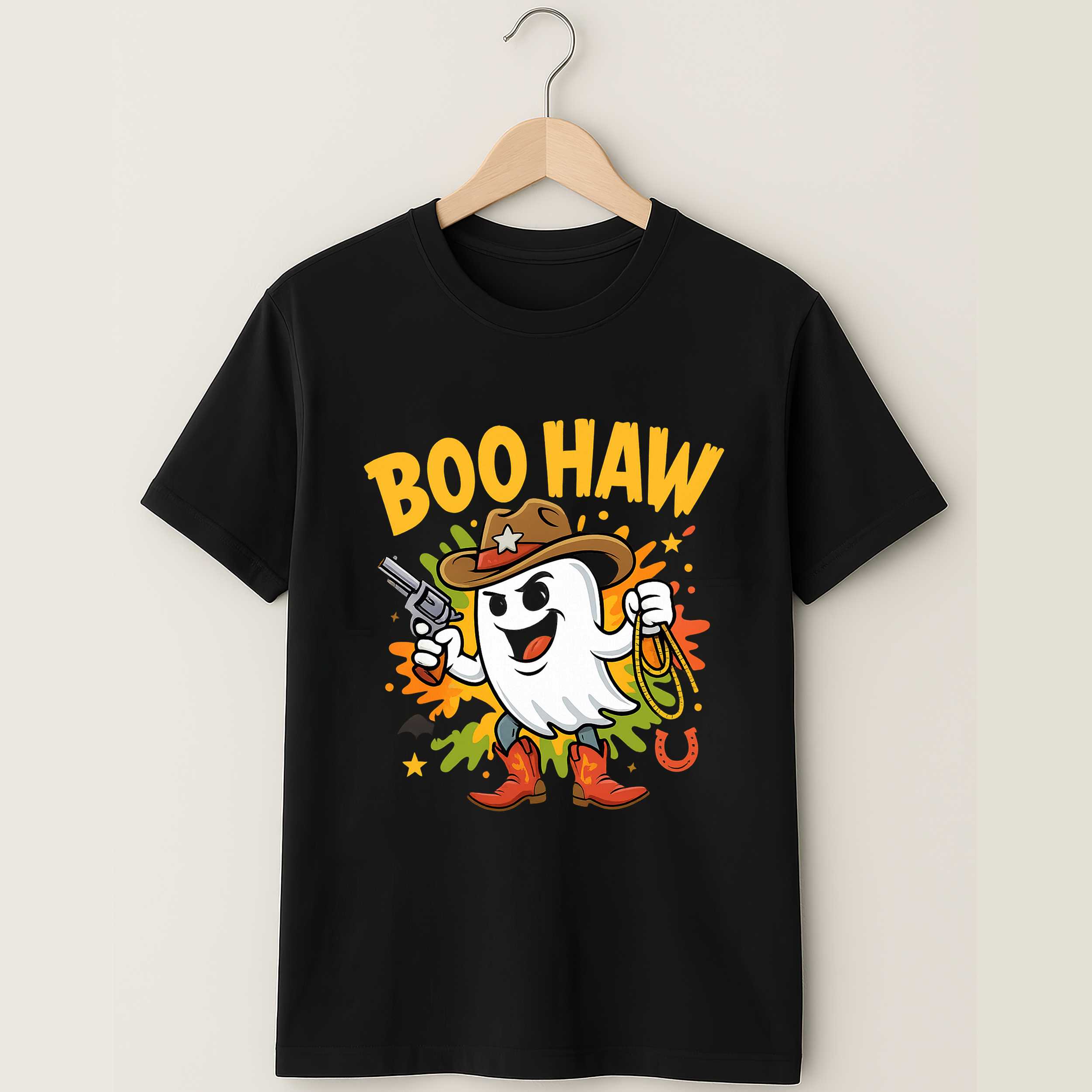 Boo Haw Ghost Cowboy Shirt Funny Western Halloween Fall T-shirt