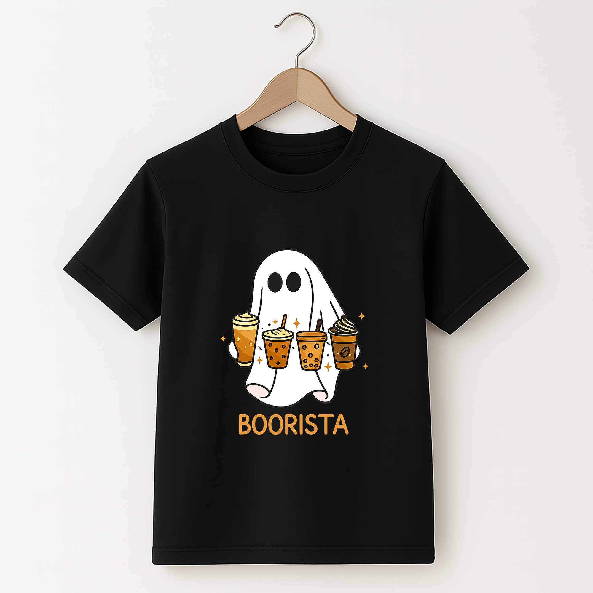 Boorista Ghost Halloween T Shirt – Cute Coffee Lover Barista Graphic Tee