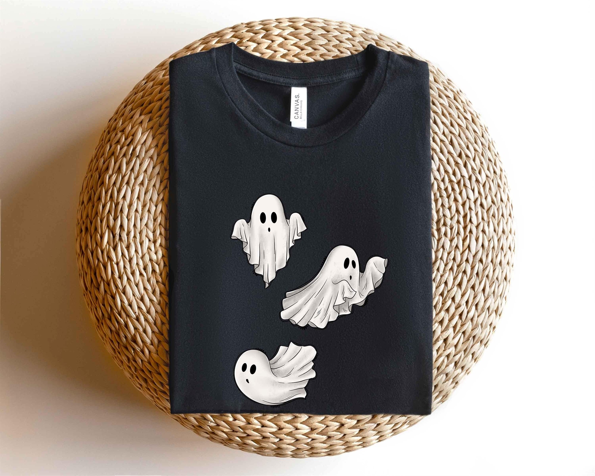 Cute Ghost Halloween T-shirt Funny Spooky Season Graphic Tee Costume
