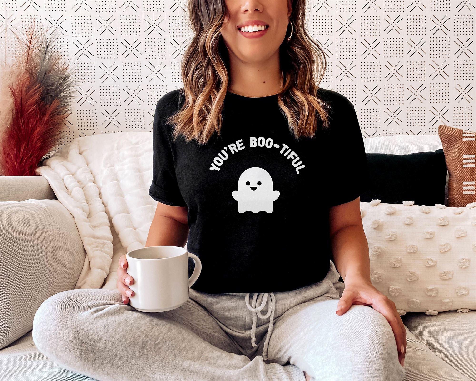Cute Halloween T-shirt You’re Boo-tiful Funny Ghost Graphic Tee