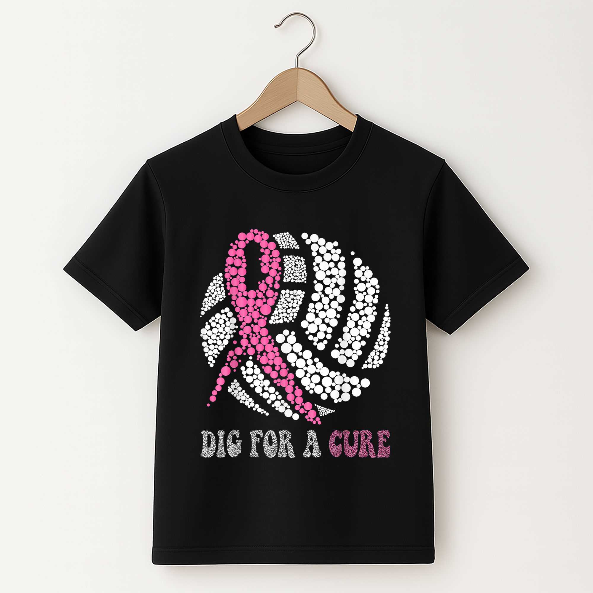 Dig For A Cure Breast Cancer Awareness Volleyball Pink Out T-shirt