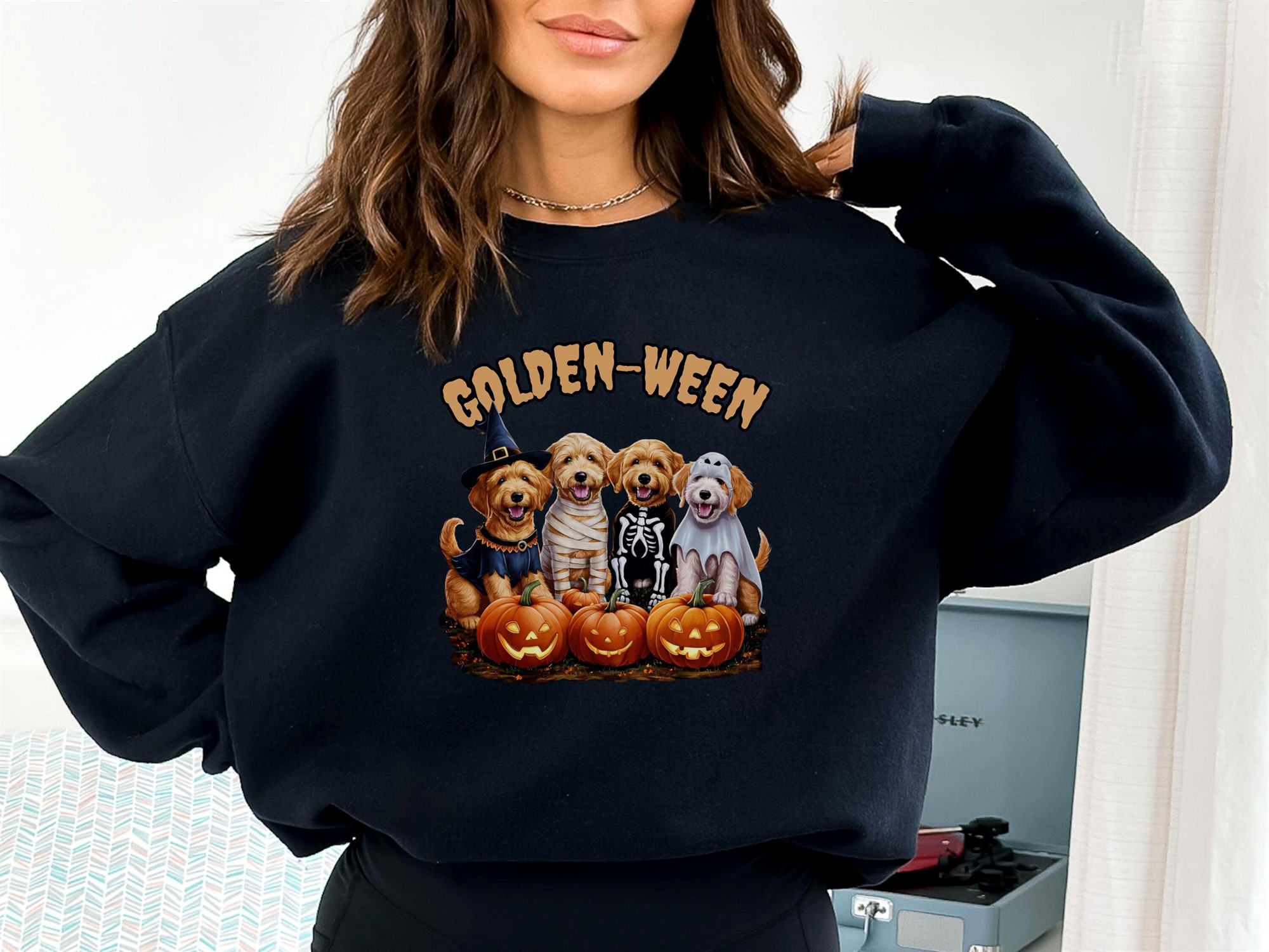 Funny Goldendoodle Halloween T-shirt Pumpkin Dog Lover Tee Spooky Dog Mom