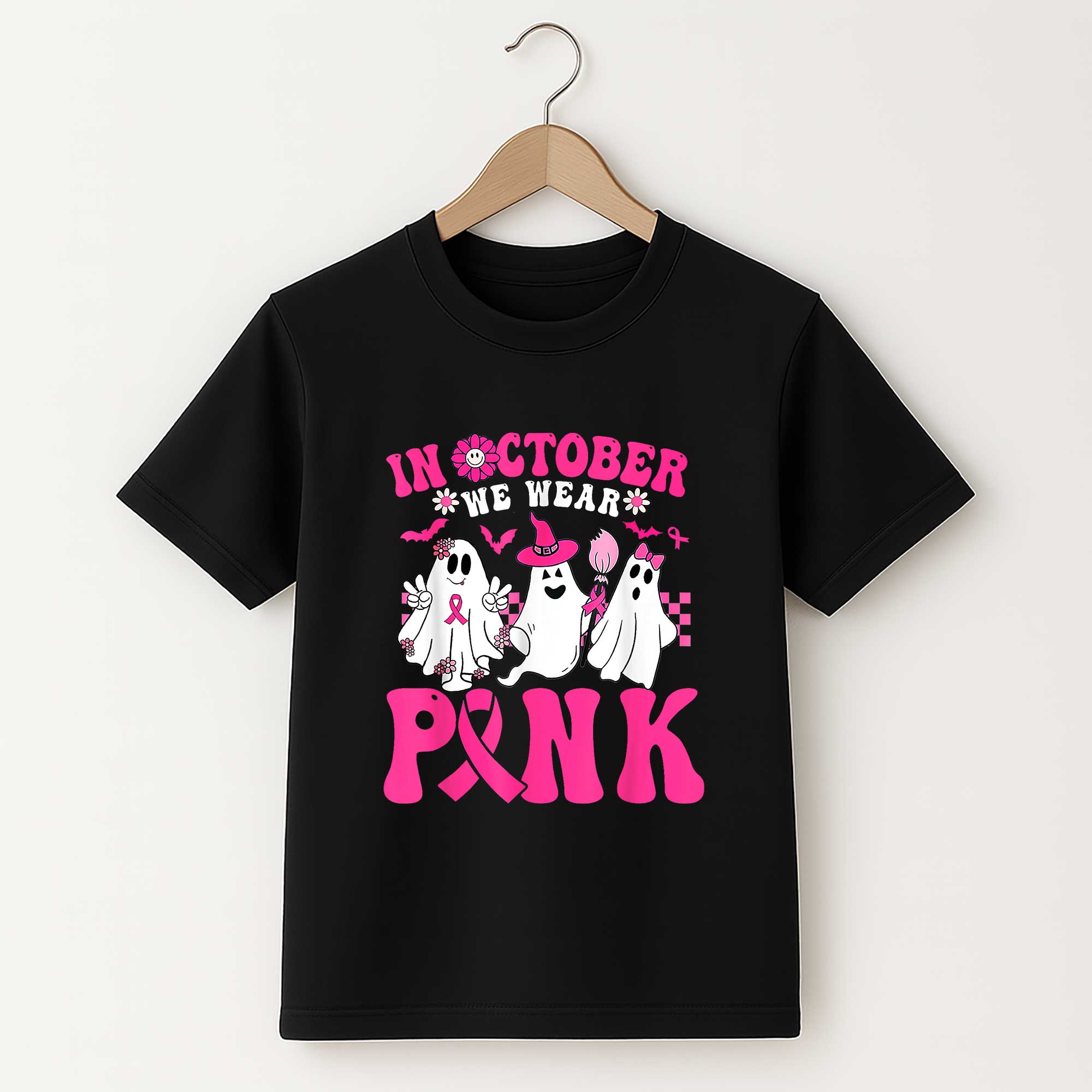 Groovy Ghost Halloween Shirt – Breast Cancer Warrior Tee