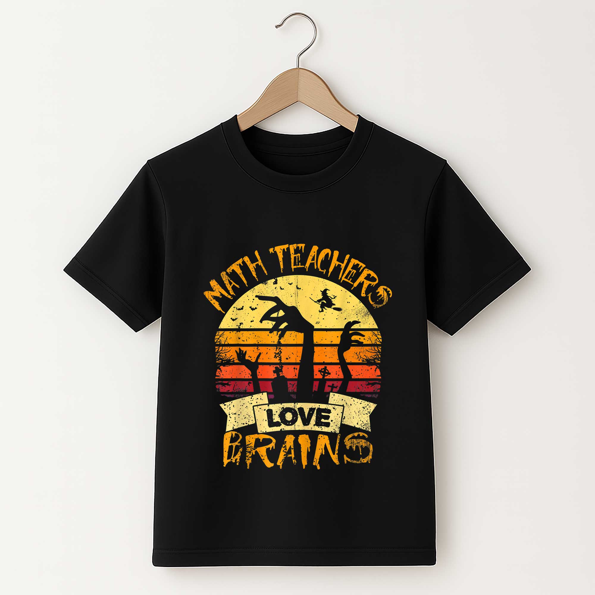 Halloween Math Tshirt – Math Teachers Love Brains Zombie Design