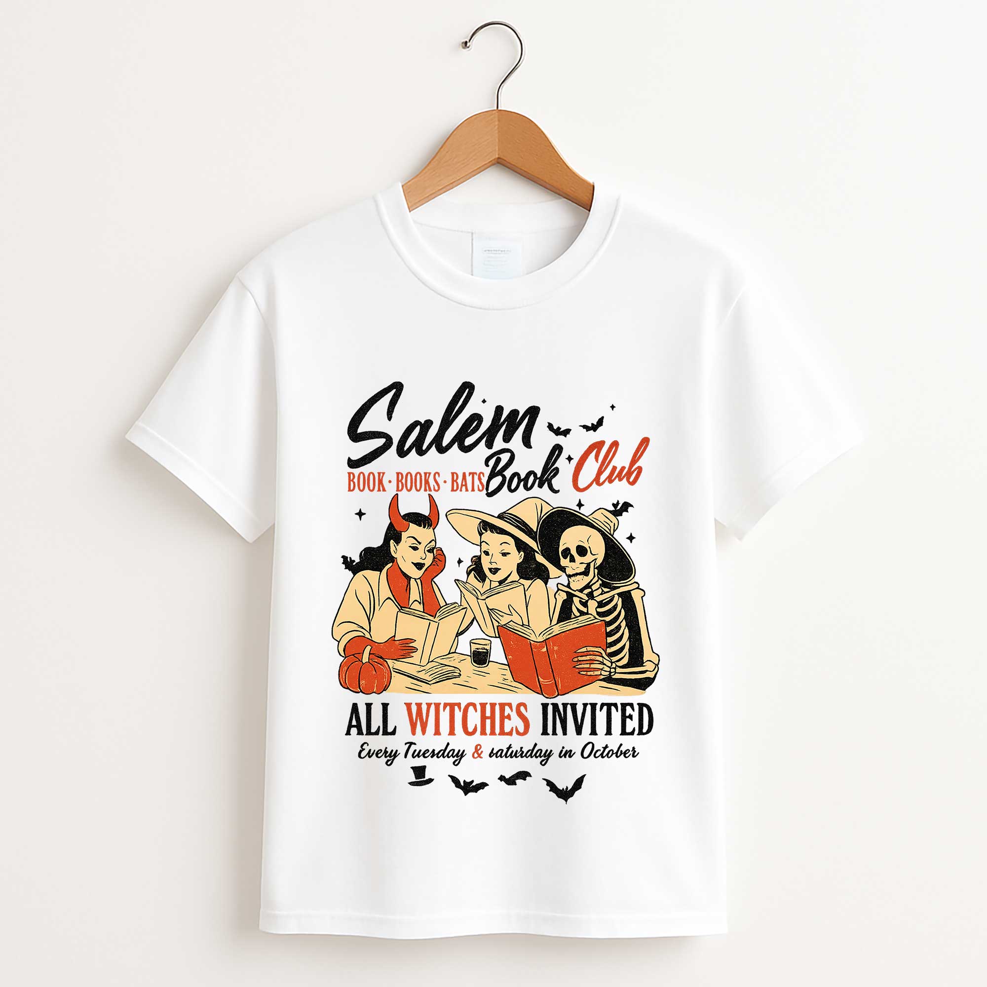 Halloween Witches Book Club T Shirt – Vintage Reading Graphic Tee