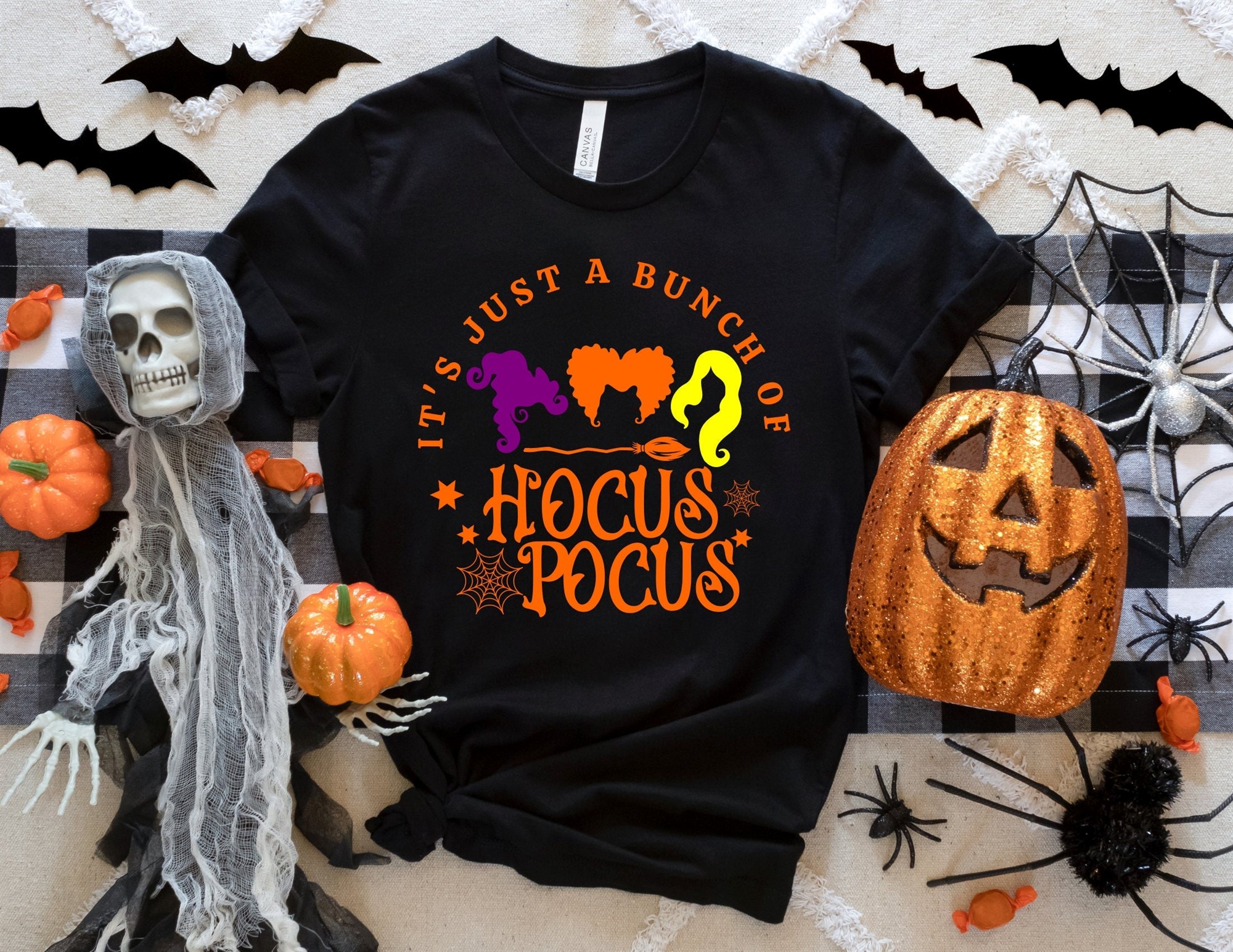 Its Just A Bunch Of Hocus Pocus T-shirt Sanderson Sisters Funny Fall Graphic