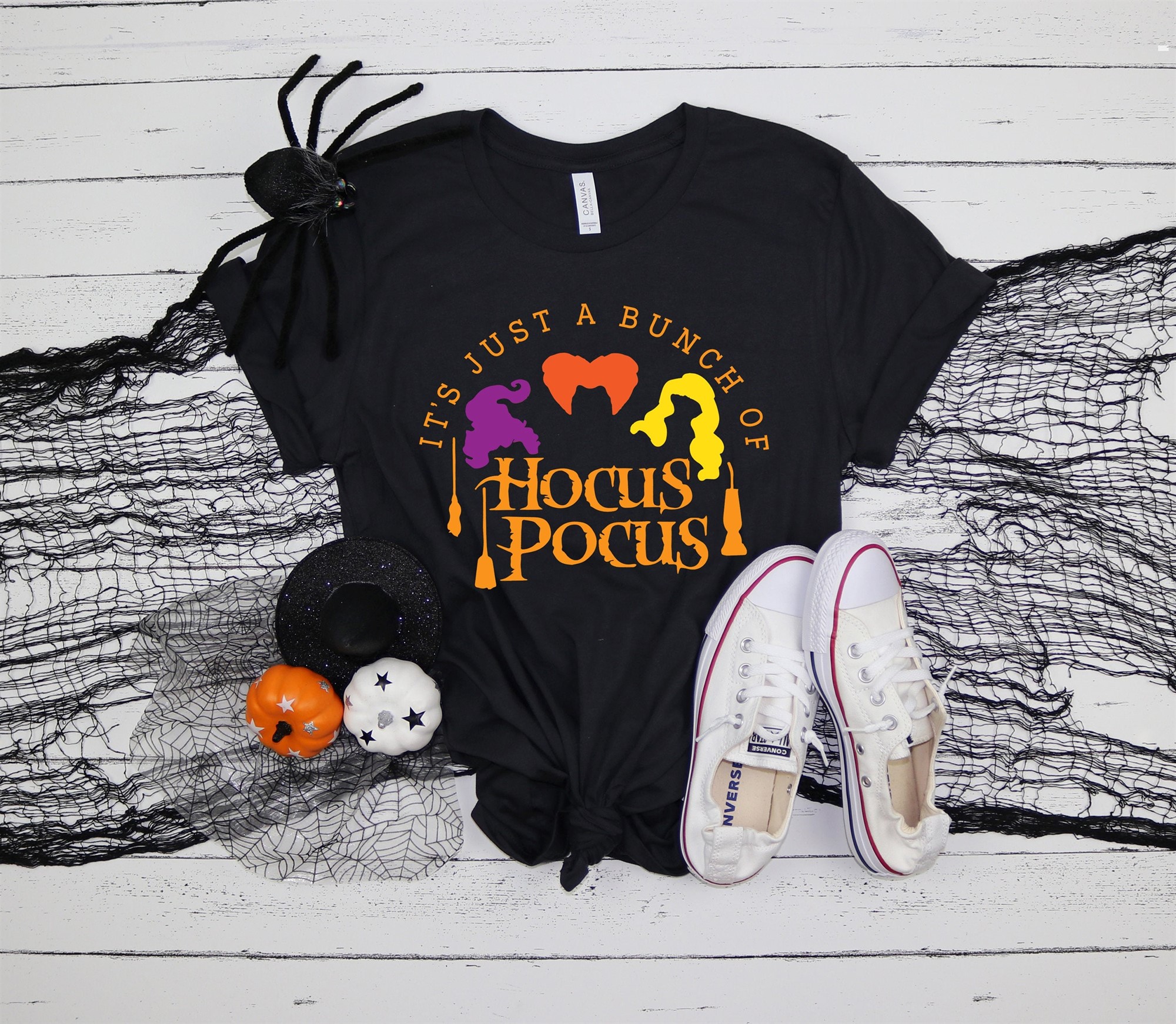 Its Just A Bunch Of Hocus Pocus T-shirt Sanderson Sisters Funny Halloween Tee