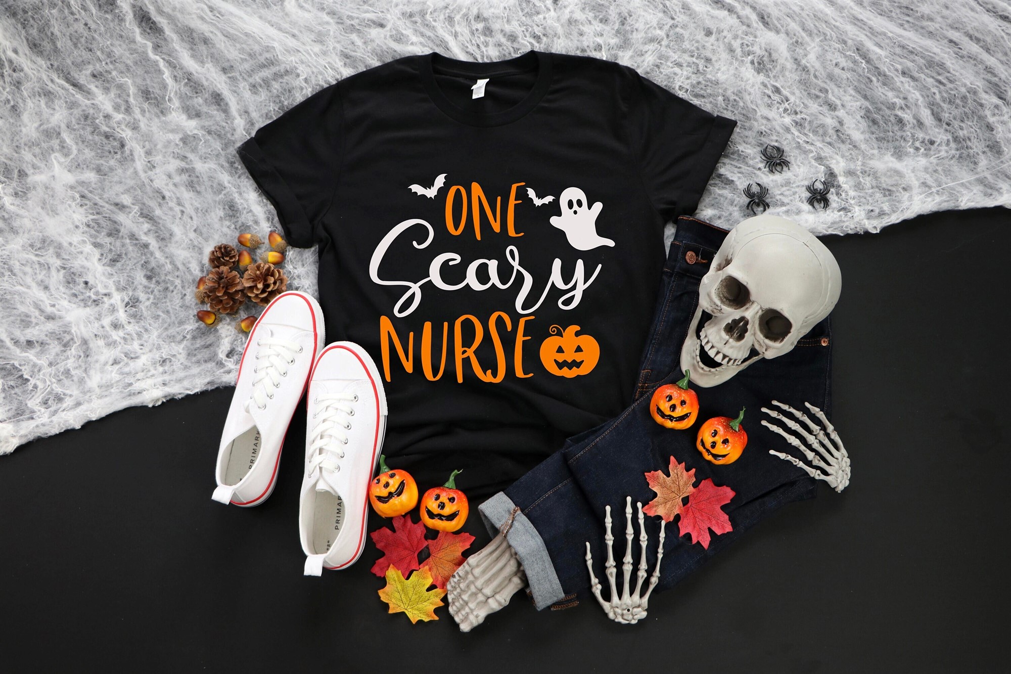 One Scary Nurse Halloween T-shirt Spooky Cute Nursing Graphic Tee Gift