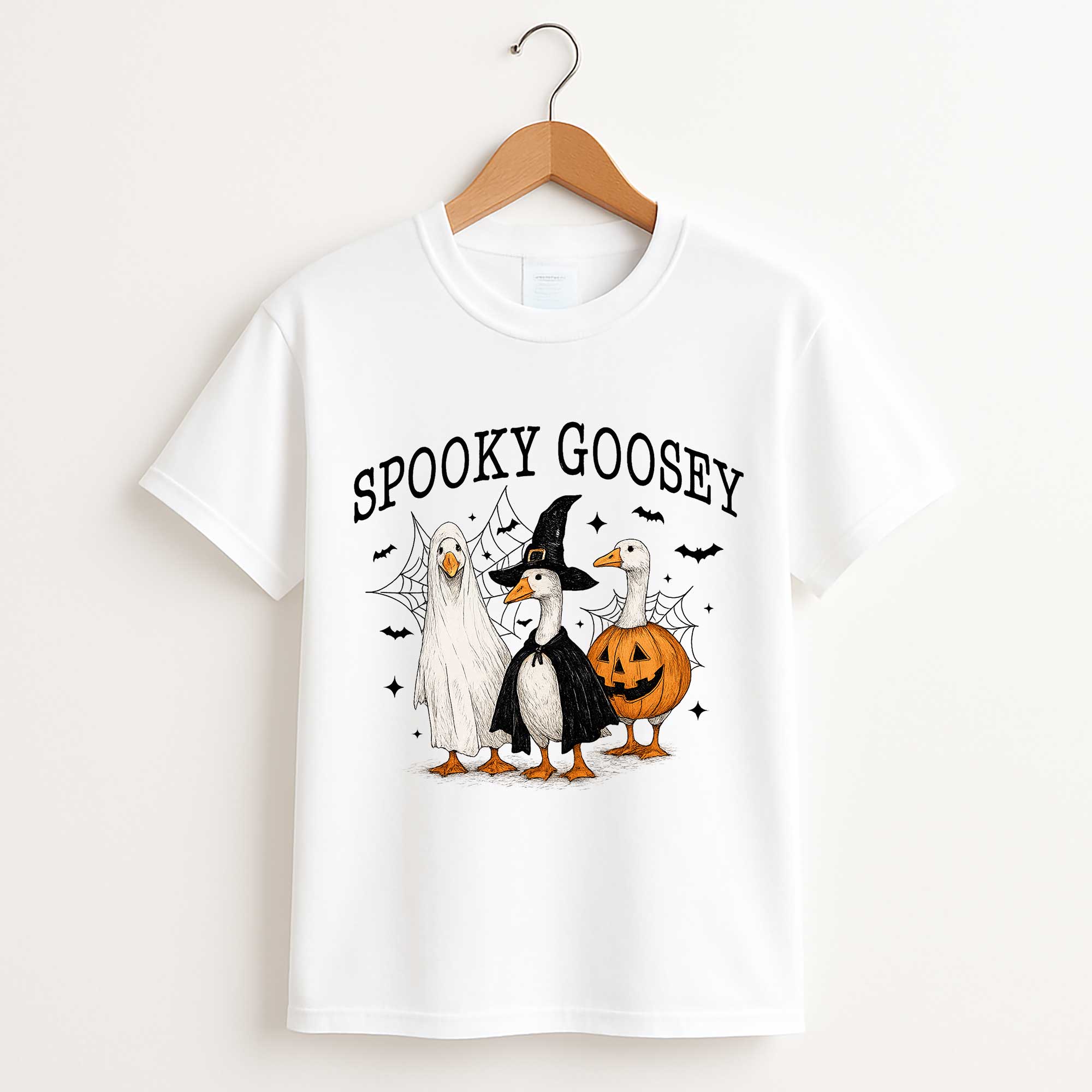 Skeleton Goose Halloween T Shirt – Boo Ghost Pumpkin Autumn Graphic Tee