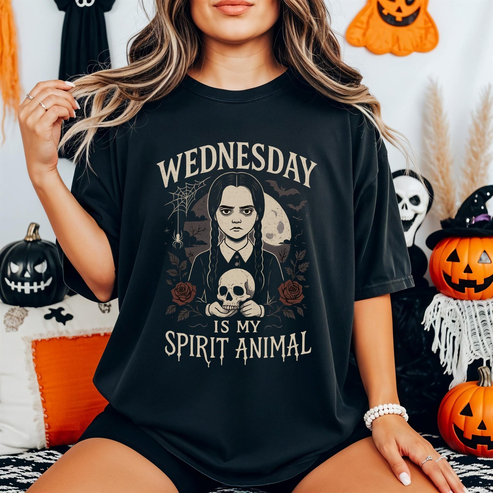Spirit Animal Halloween T-shirt Premium Goth Witchy Spooky Season Tee