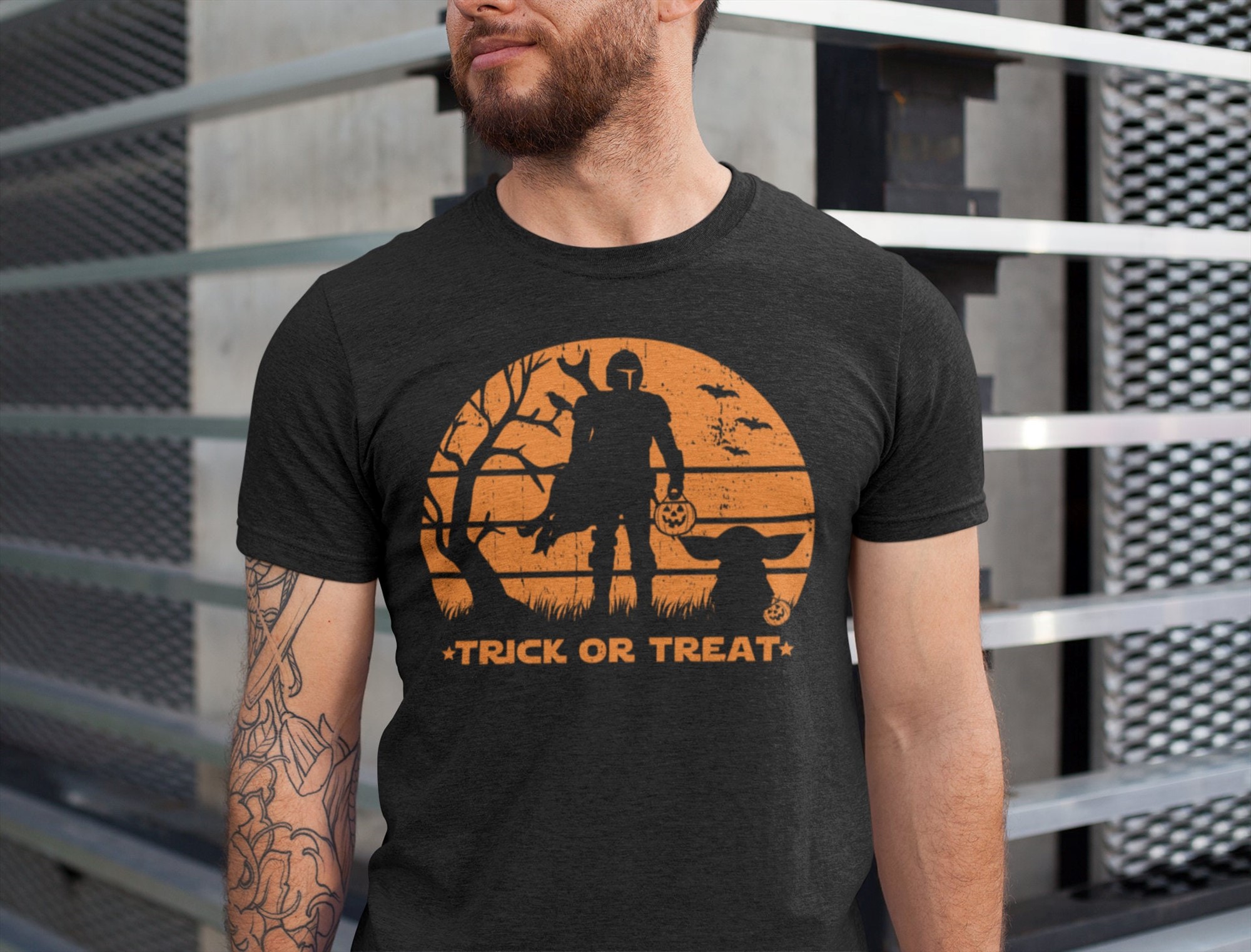 Star Wars Halloween T-shirt Disney Mandalorian Family Trick-or-treat Tee