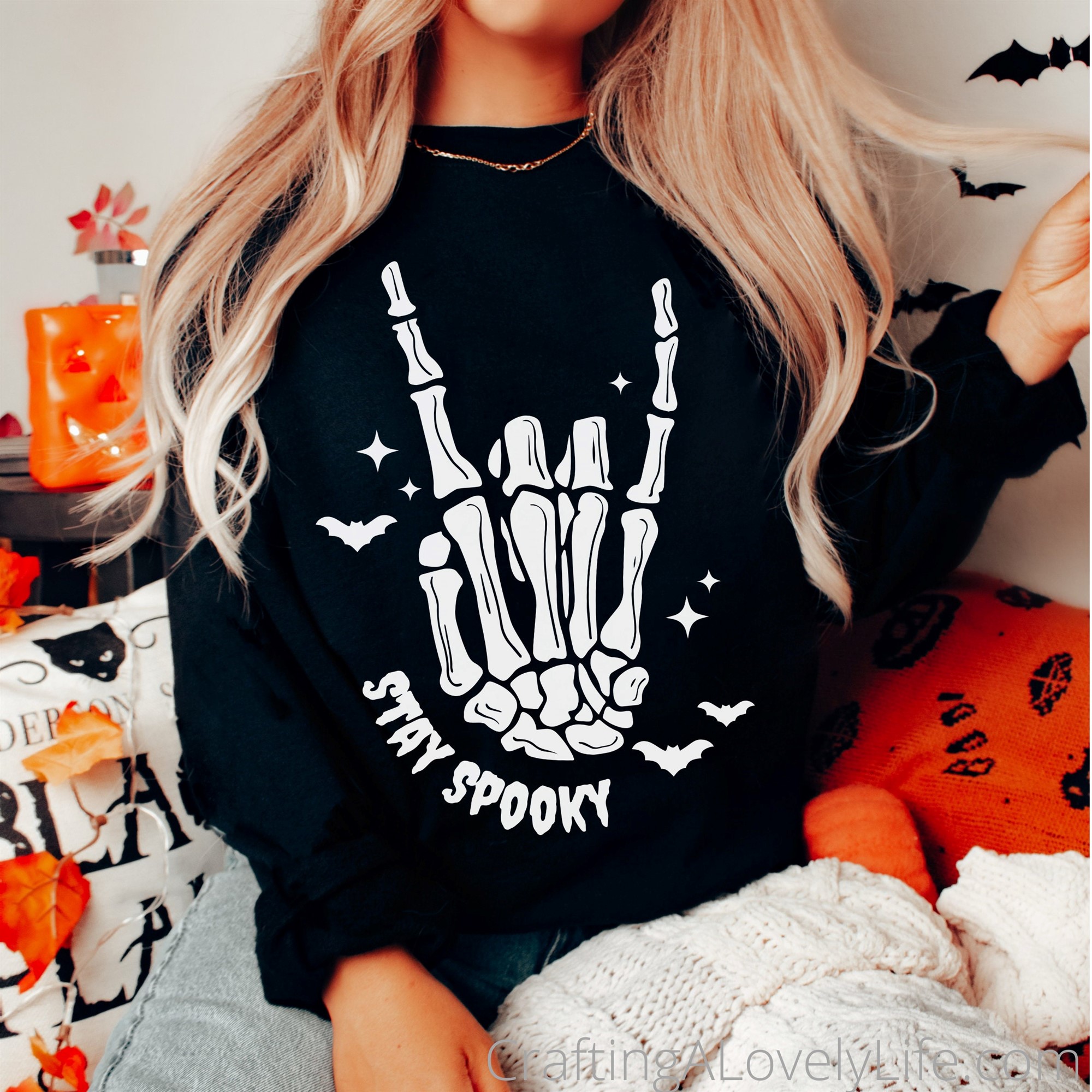 Stay Spooky Halloween T-shirt Skeleton Hand Spooky Season Graphic Tee