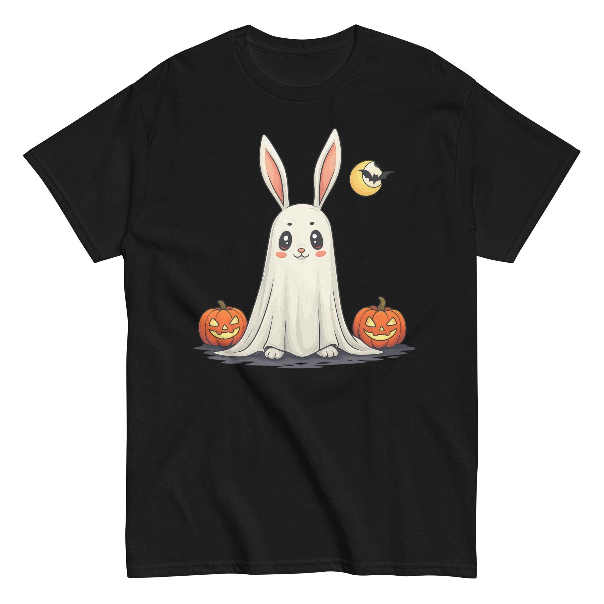 Sweet Kawaii Ghost Bunny Halloween T-shirt Pastel Pumpkin Spooky Graphic Tee