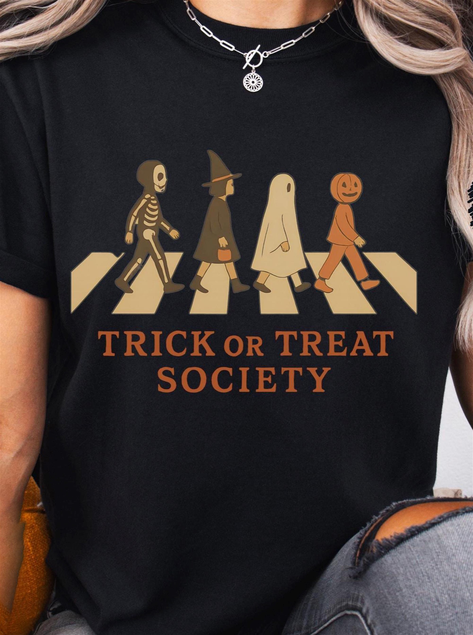 Vintage Funny Halloween T-shirt Whimsical Retro Spooky Costume Graphic Tee