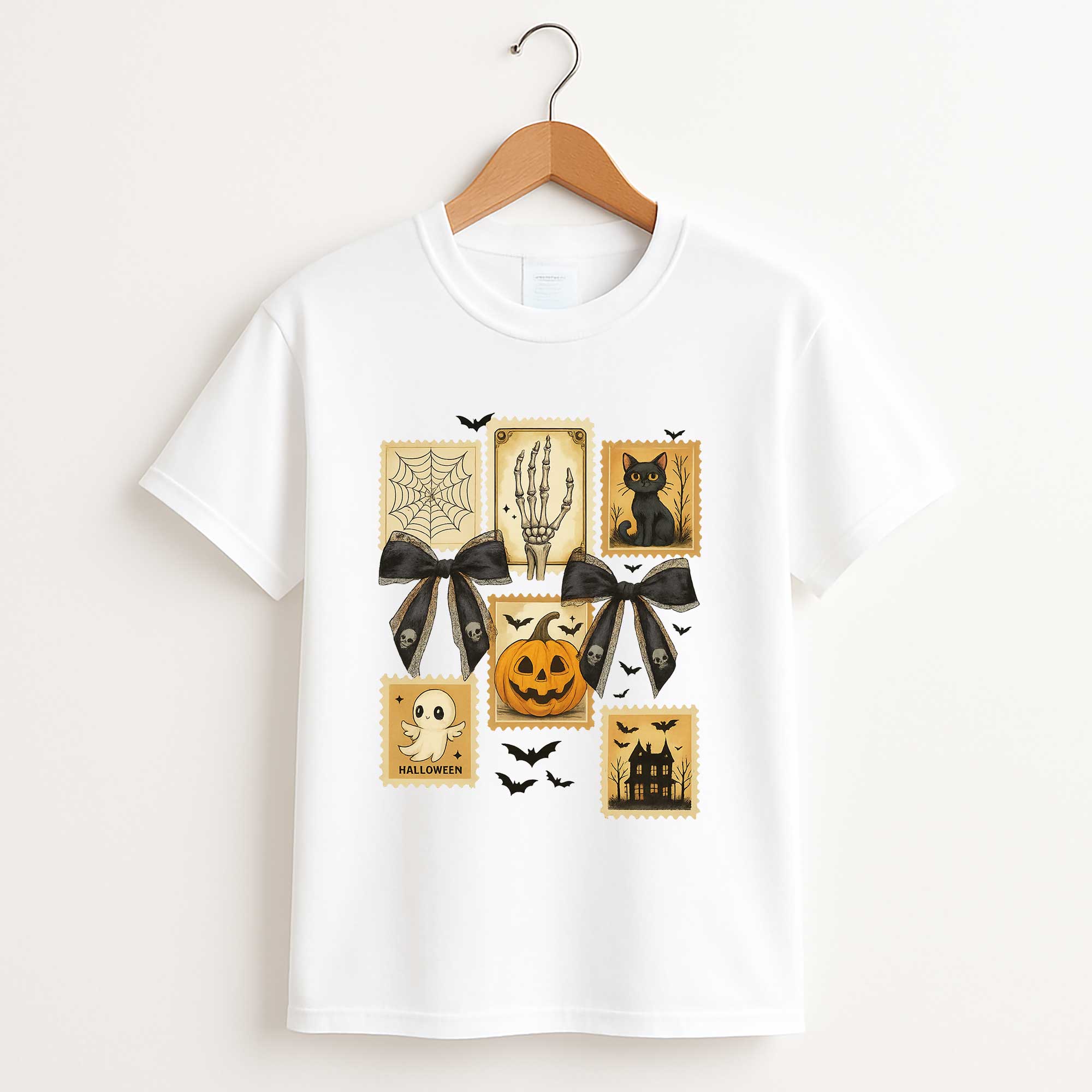 Vintage Spooky Season T Shirt – Halloween Ghost and Pumpkin Graphic Tee