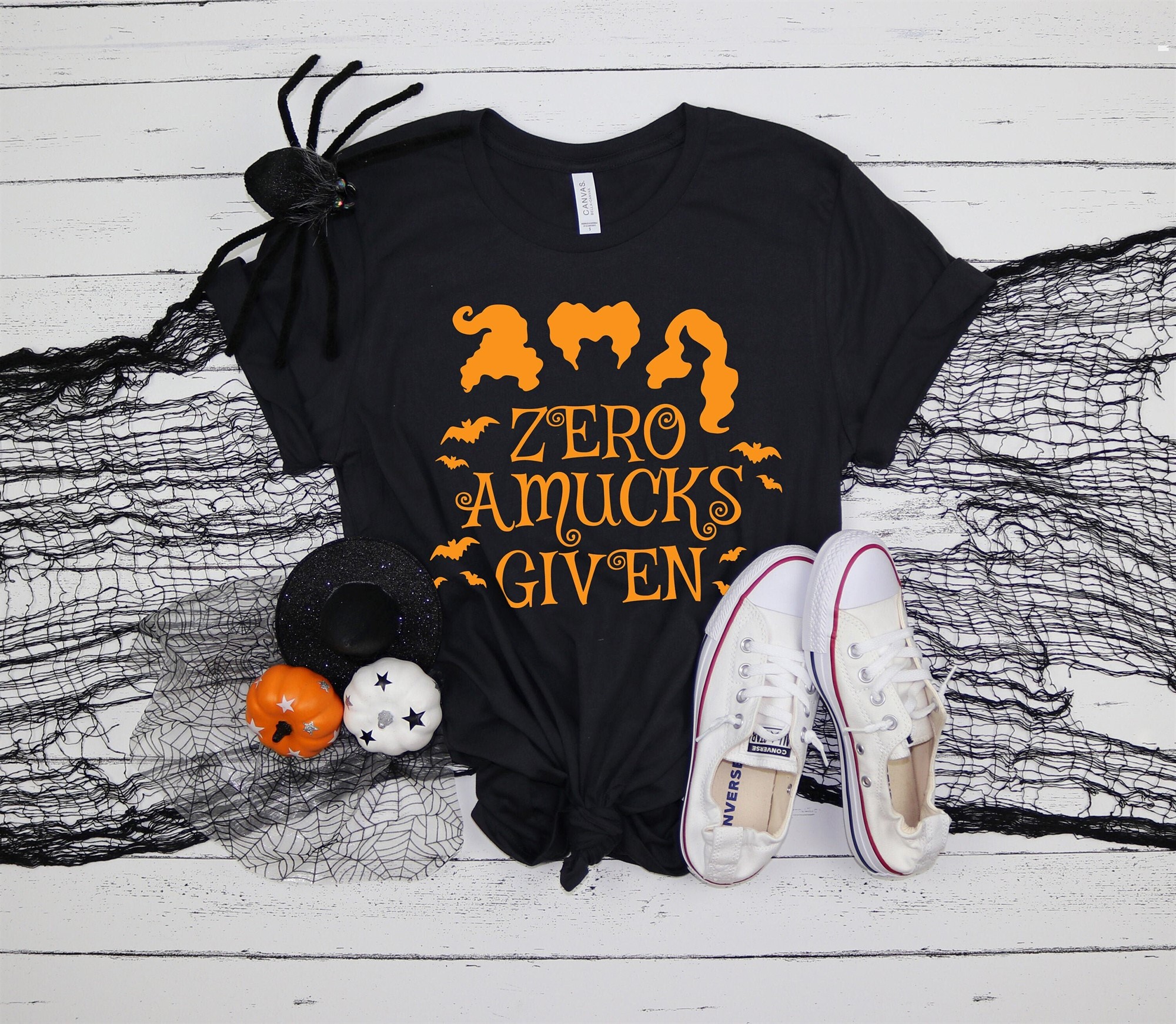 Zero Amucks Given Halloween T-shirt Funny Hocus Pocus Sanderson Sisters Tee