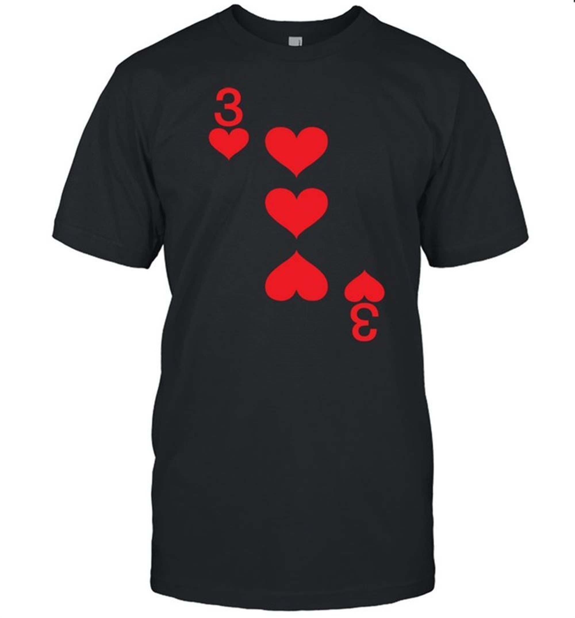 3 Of Hearts Playing Card Halloween Costume Shirt