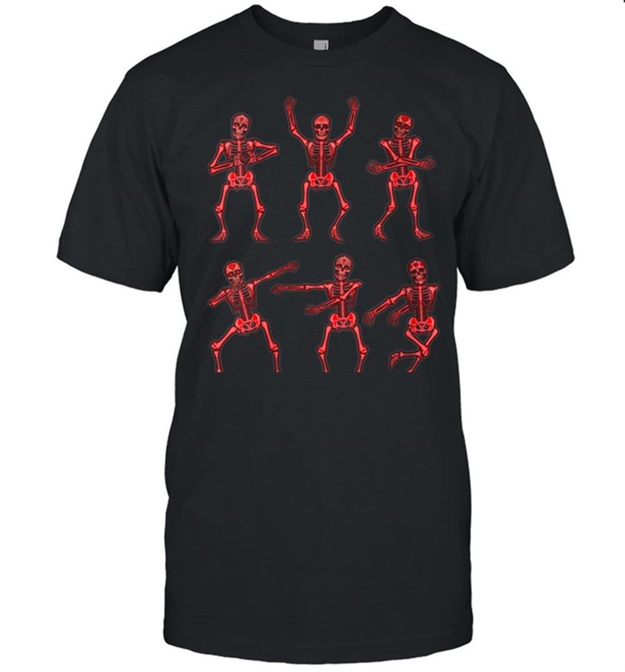 Aesthetic Halloween Red Skeleton Dance Boys Girls Shirt