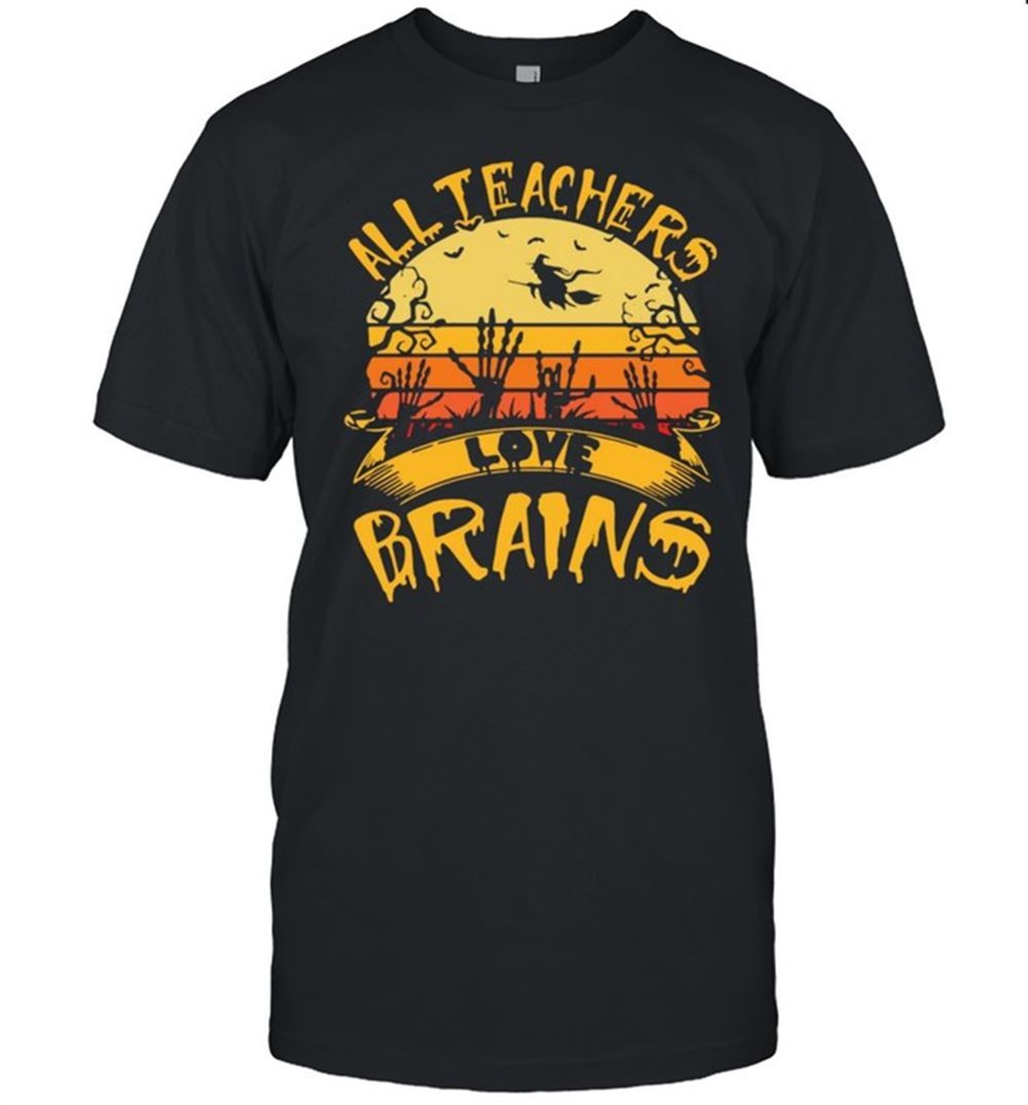 All Teachers Love Brains Vintage Halloween Shirt