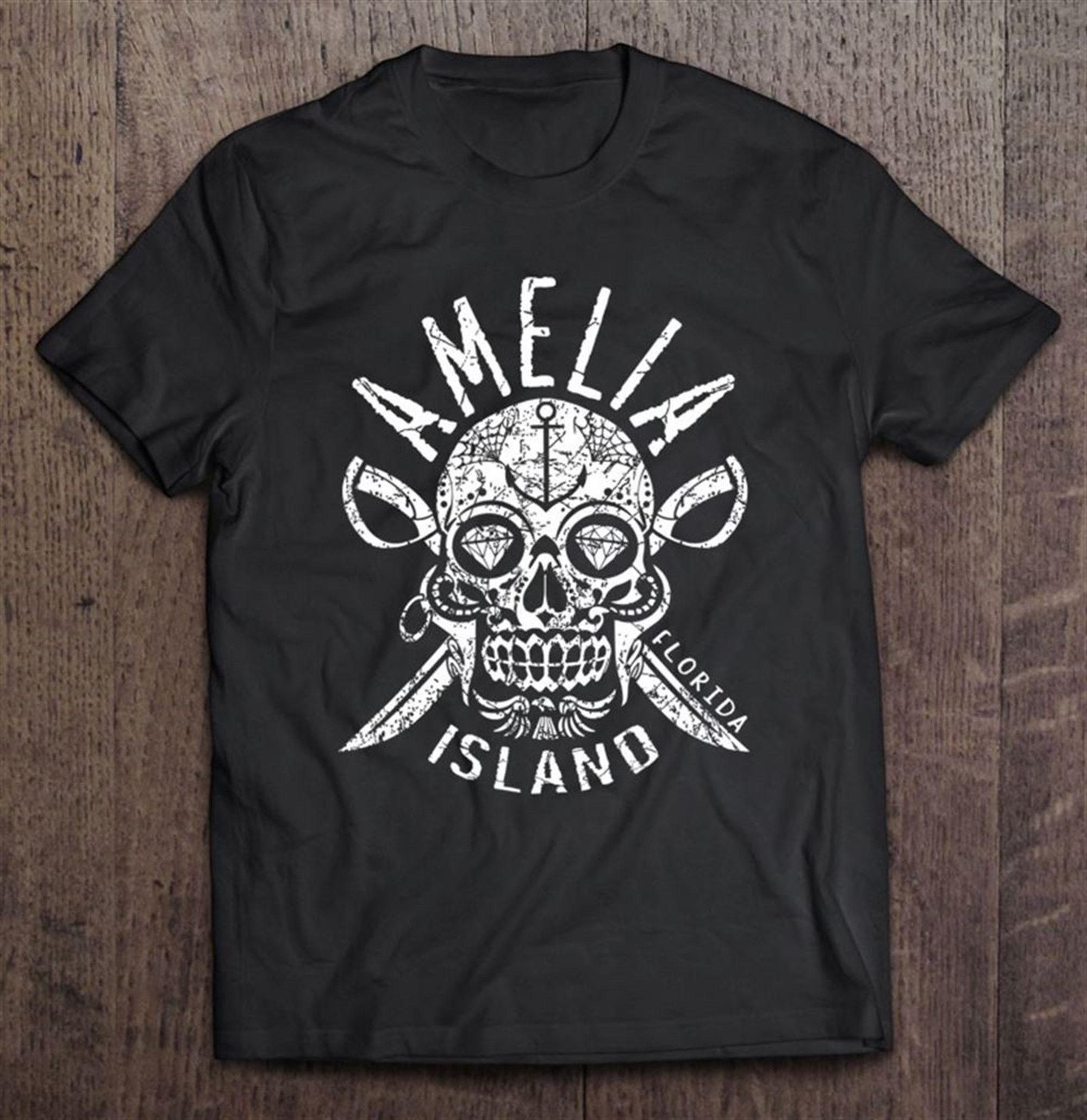 Amelia Island Florida Souvenir Halloween Sugar Skull Fl