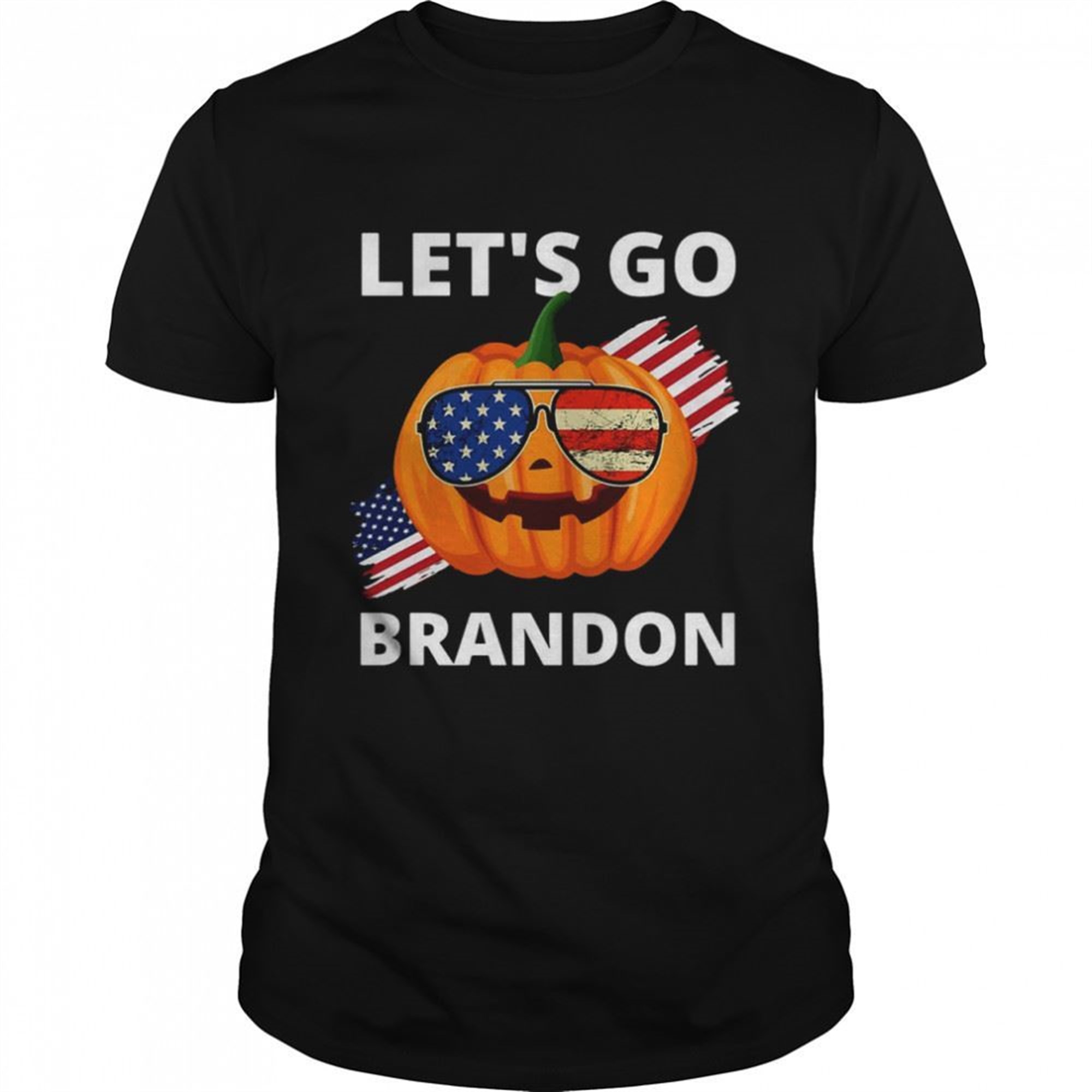 American Flag Halloween Pumpkin Lets Go Brandon T-shirt