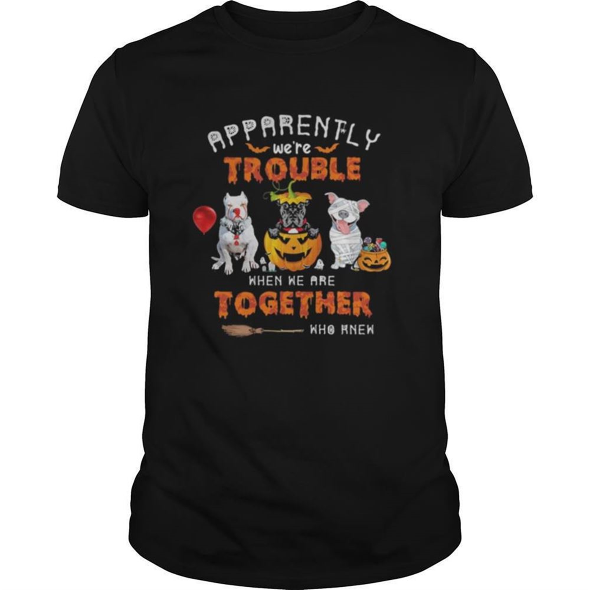 Apparently Were Trouble When We Are Together Who Knew Pitbull Halloween Shirt