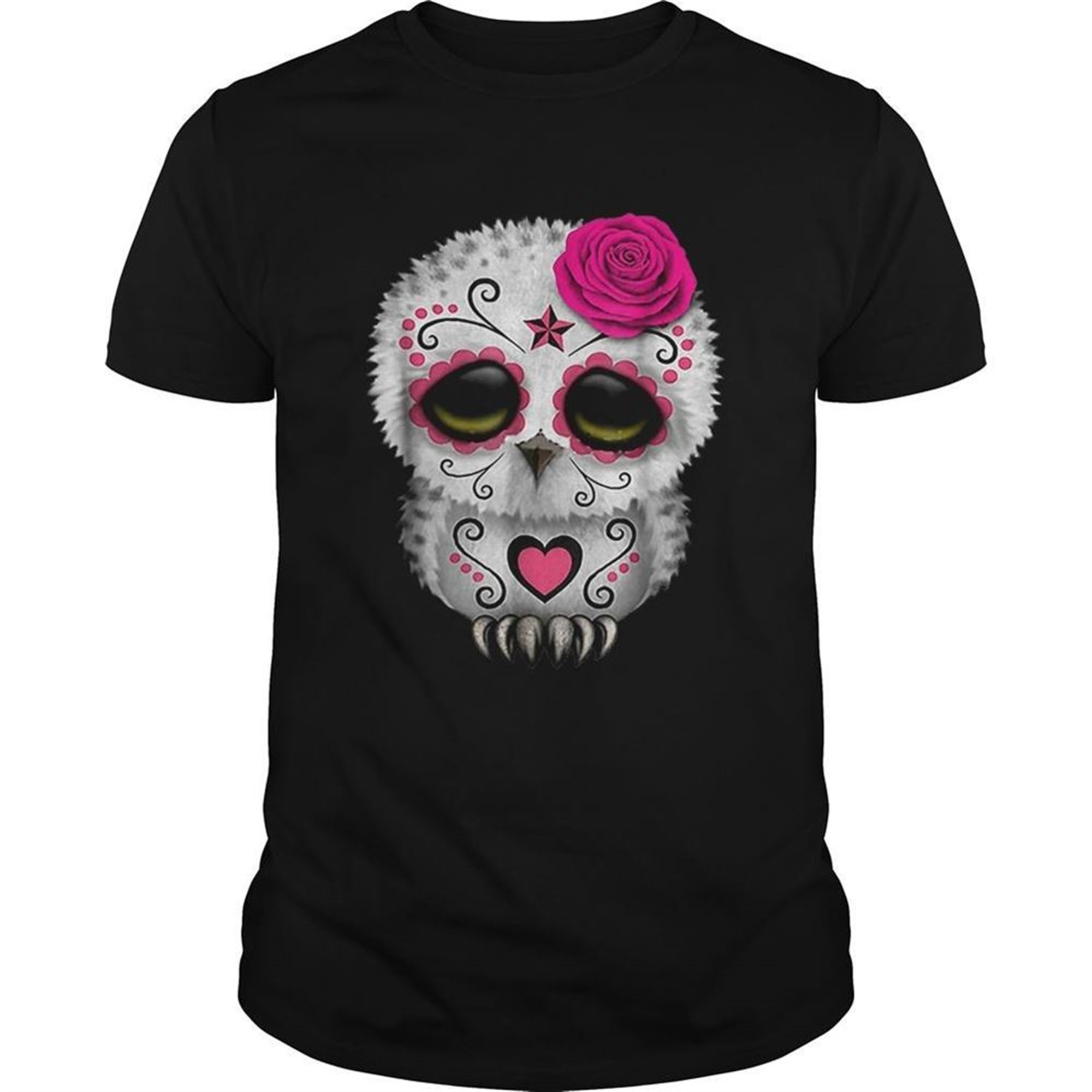 Awesome Owl Sugar Skull Trick Or Treat Pumpkin Halloween Boo Shirt