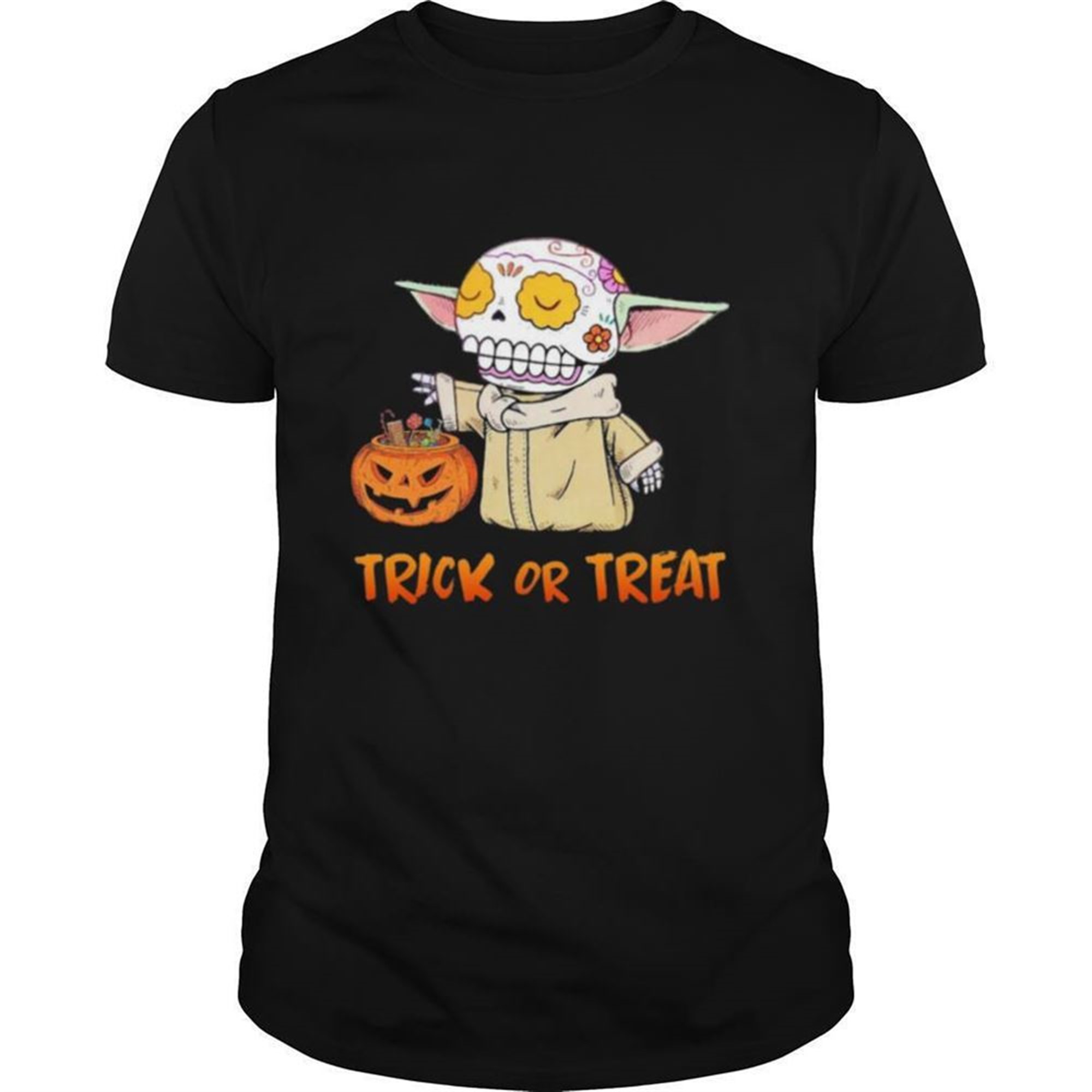 Baby Yoda Pumpkin Trick Or Treat Halloween Shirt