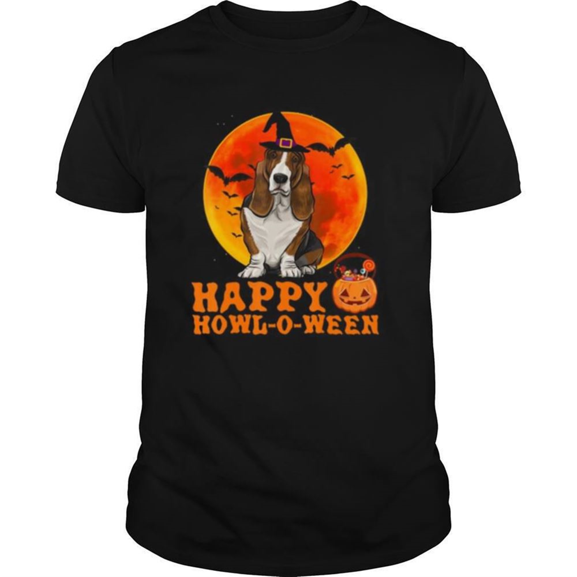 Basset Hound Dog Halloween Happy Howl O Ween Shirt