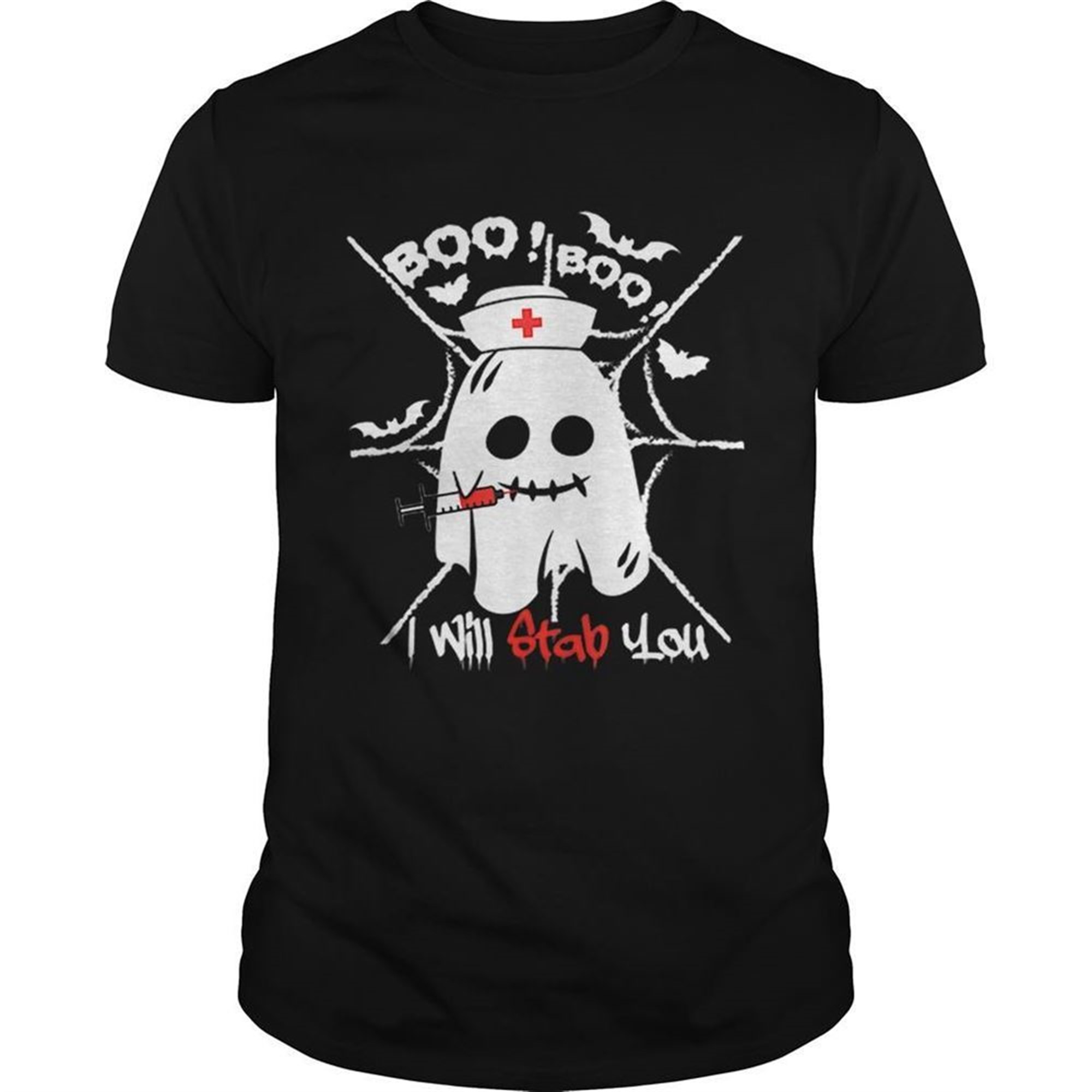 Beautiful Boo Boo I Will Stab You Ghost Nurse Funny Halloween Shirt