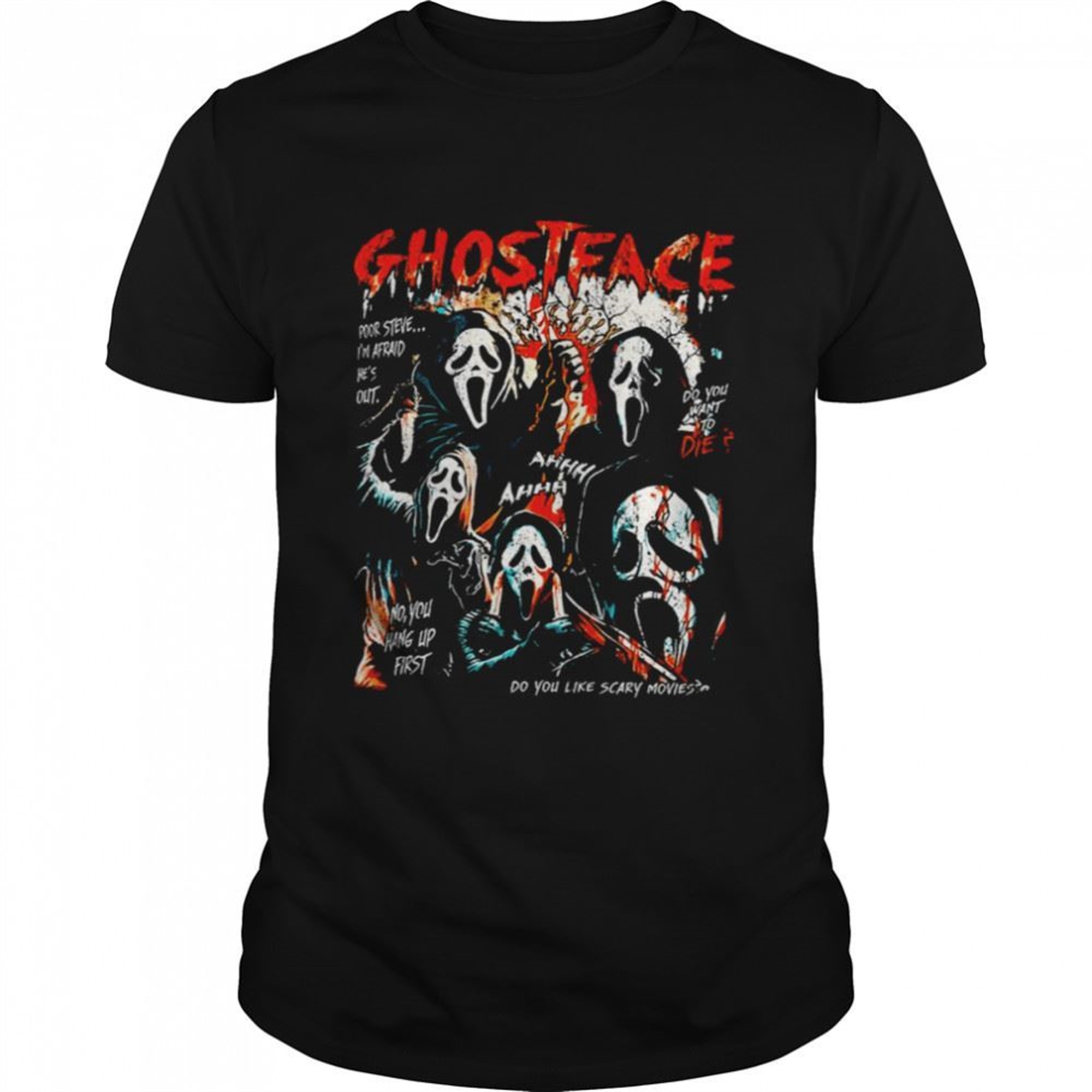 Black Art Retro 90s Scream Movie Halloween Shirt