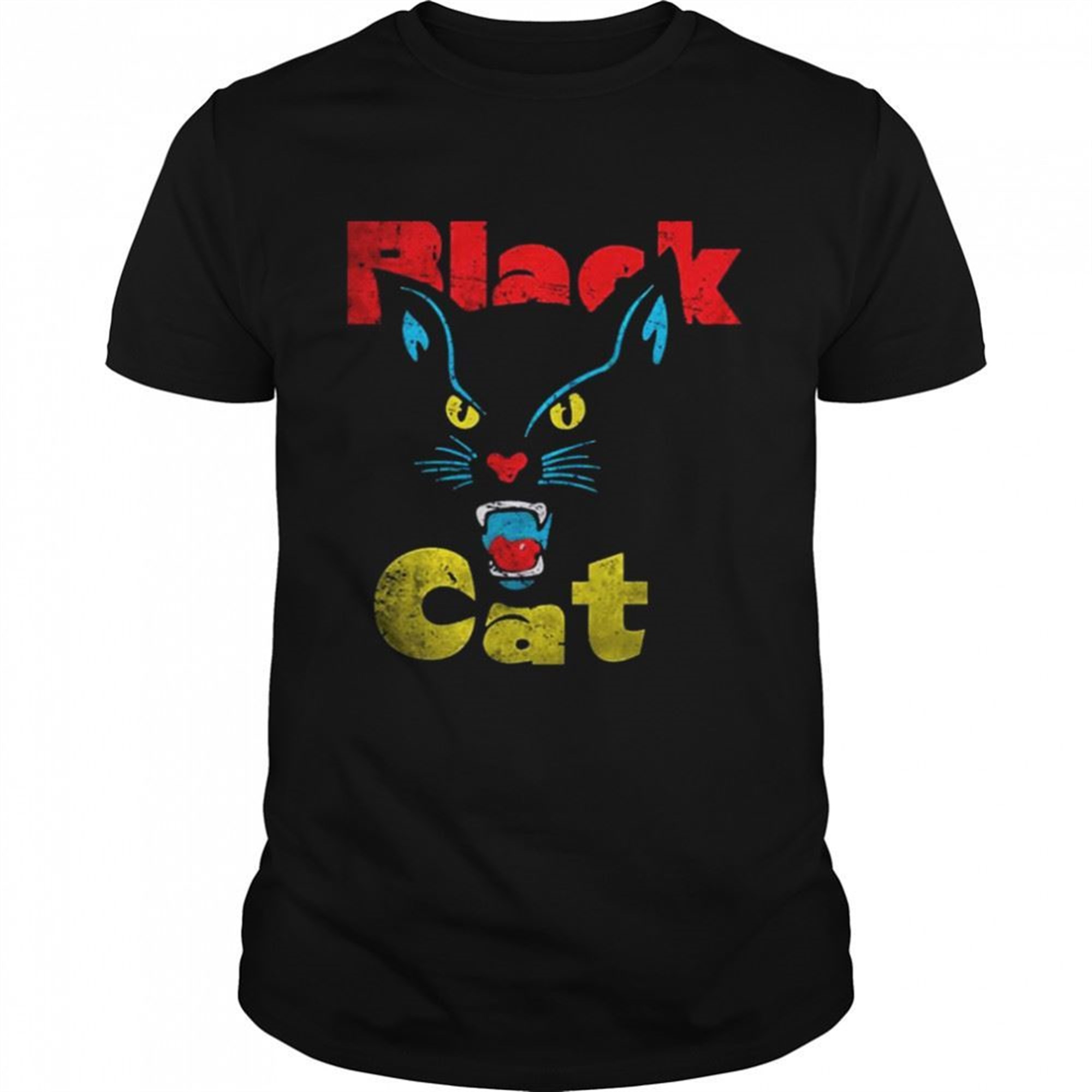 Black Cat Retro Halloween Spooky Night Shirt