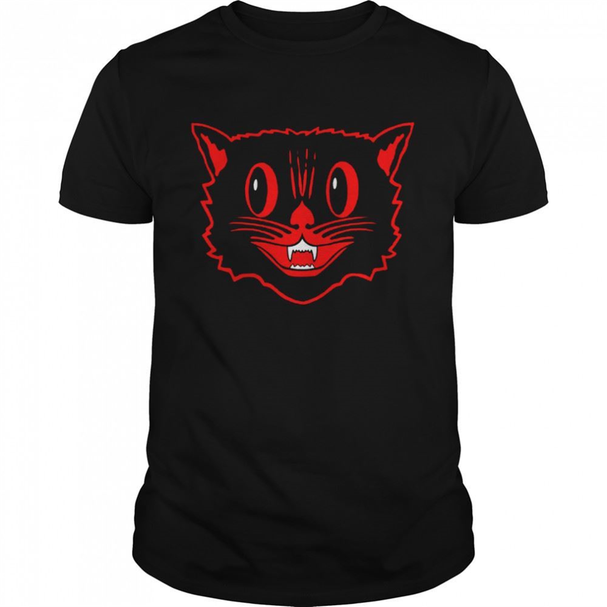 Black Cat Retro Old School Halloween Spooky Cat Shirt