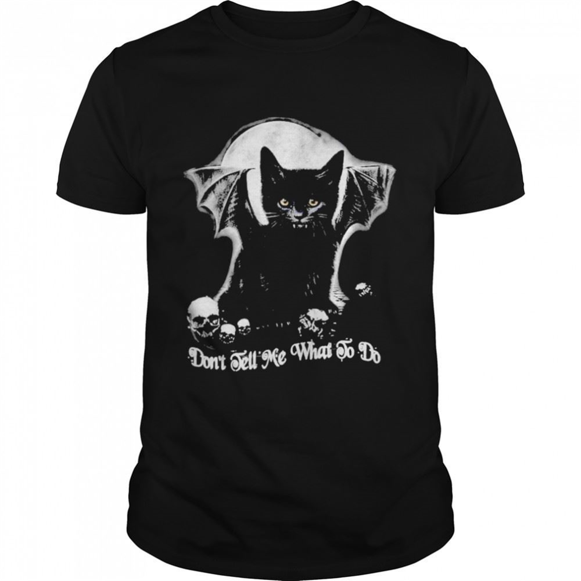 Black Cat Witch Dont Tell Me What To Do Halloween Shirt