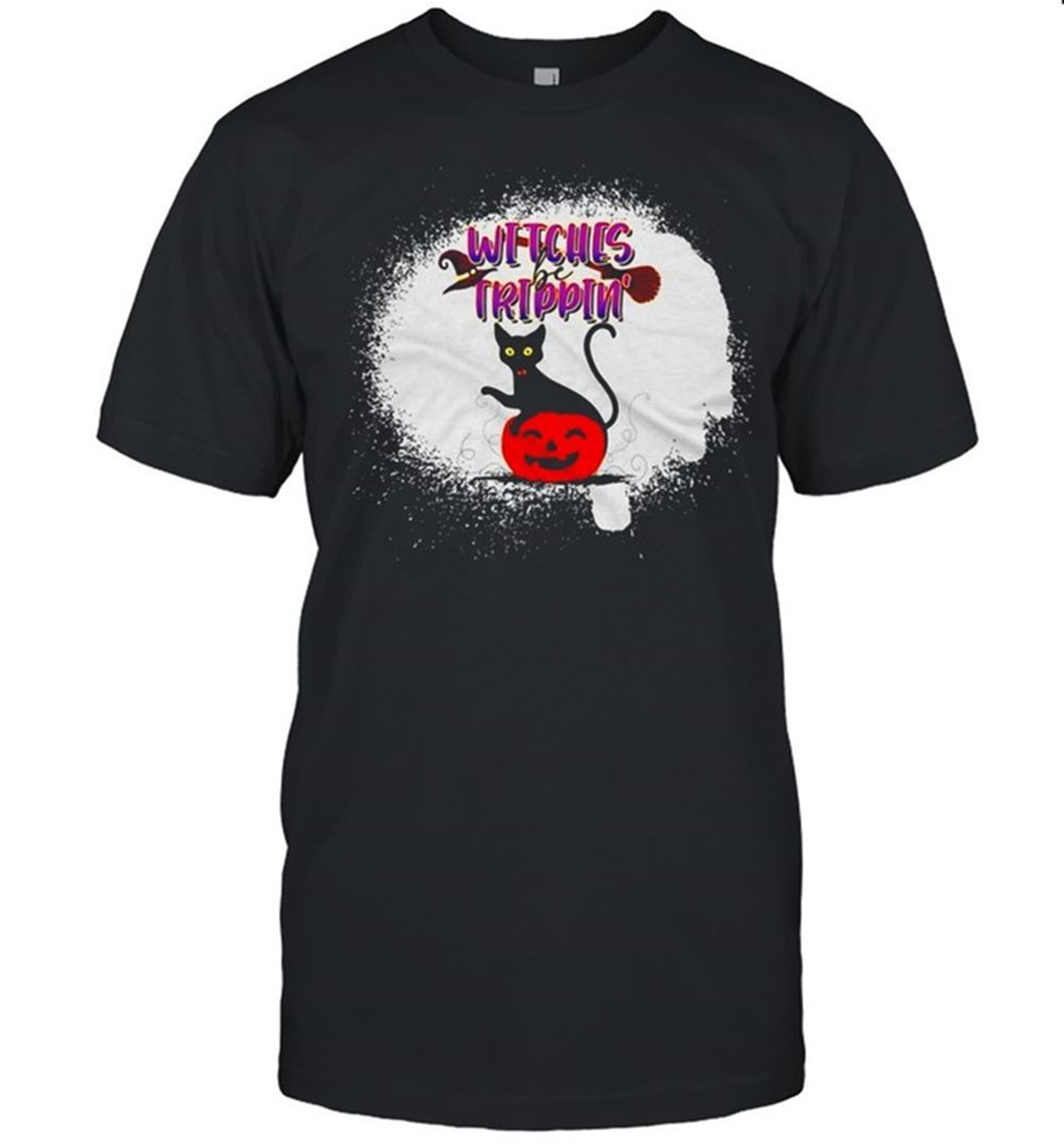 Black Cat Witches Be Trippin Halloween T-shirt