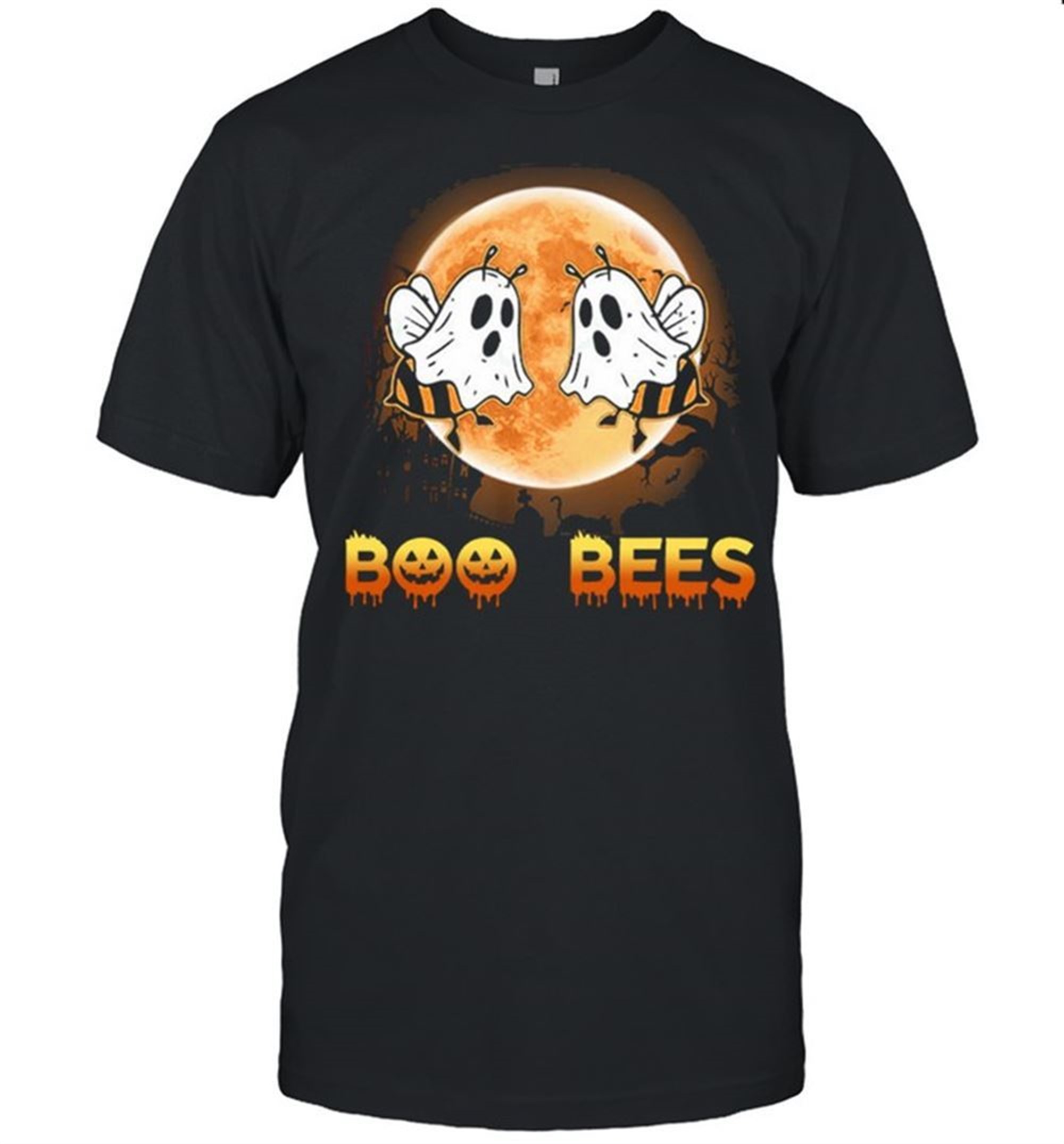 Boo Bees Ghost Moon Halloween Shirt