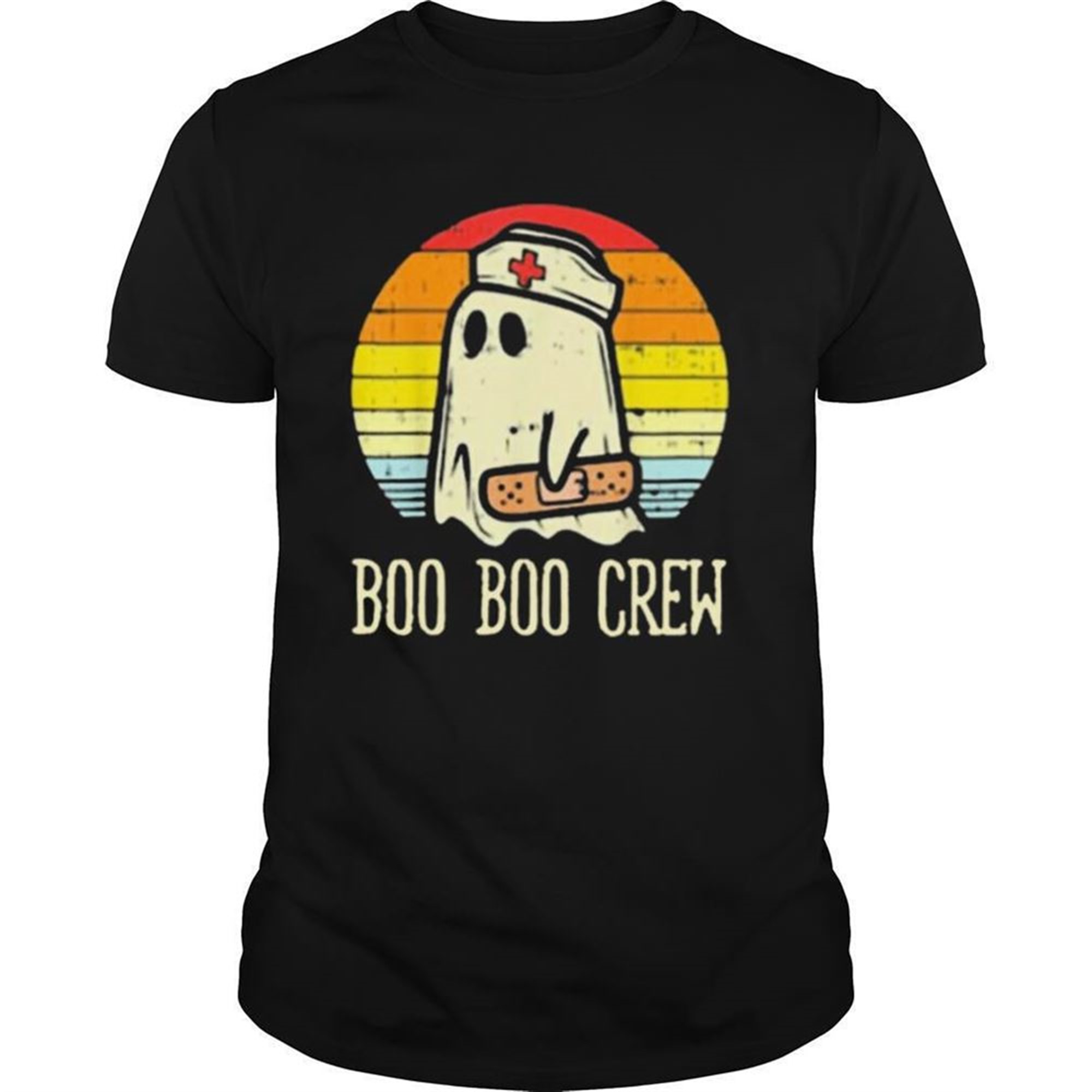 Boo Boo Crew Ghost Nurse Vintage Retro Halloween Shirt