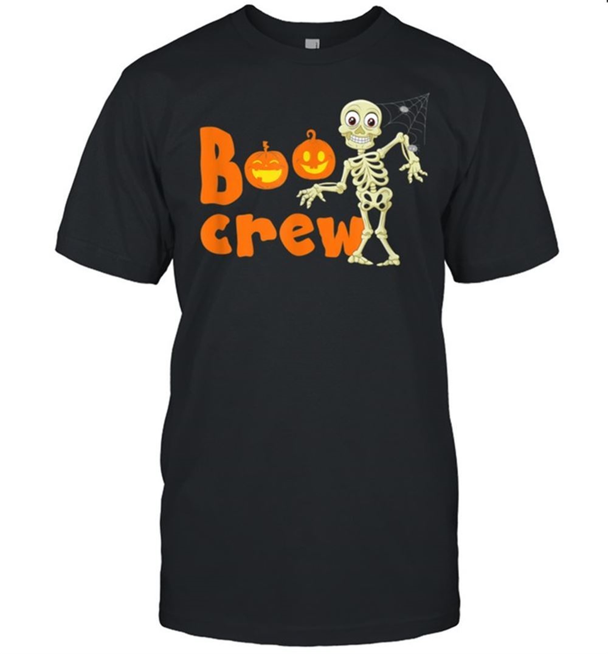 Boo Crew Skeleton And Pumpkins Halloween Shirt