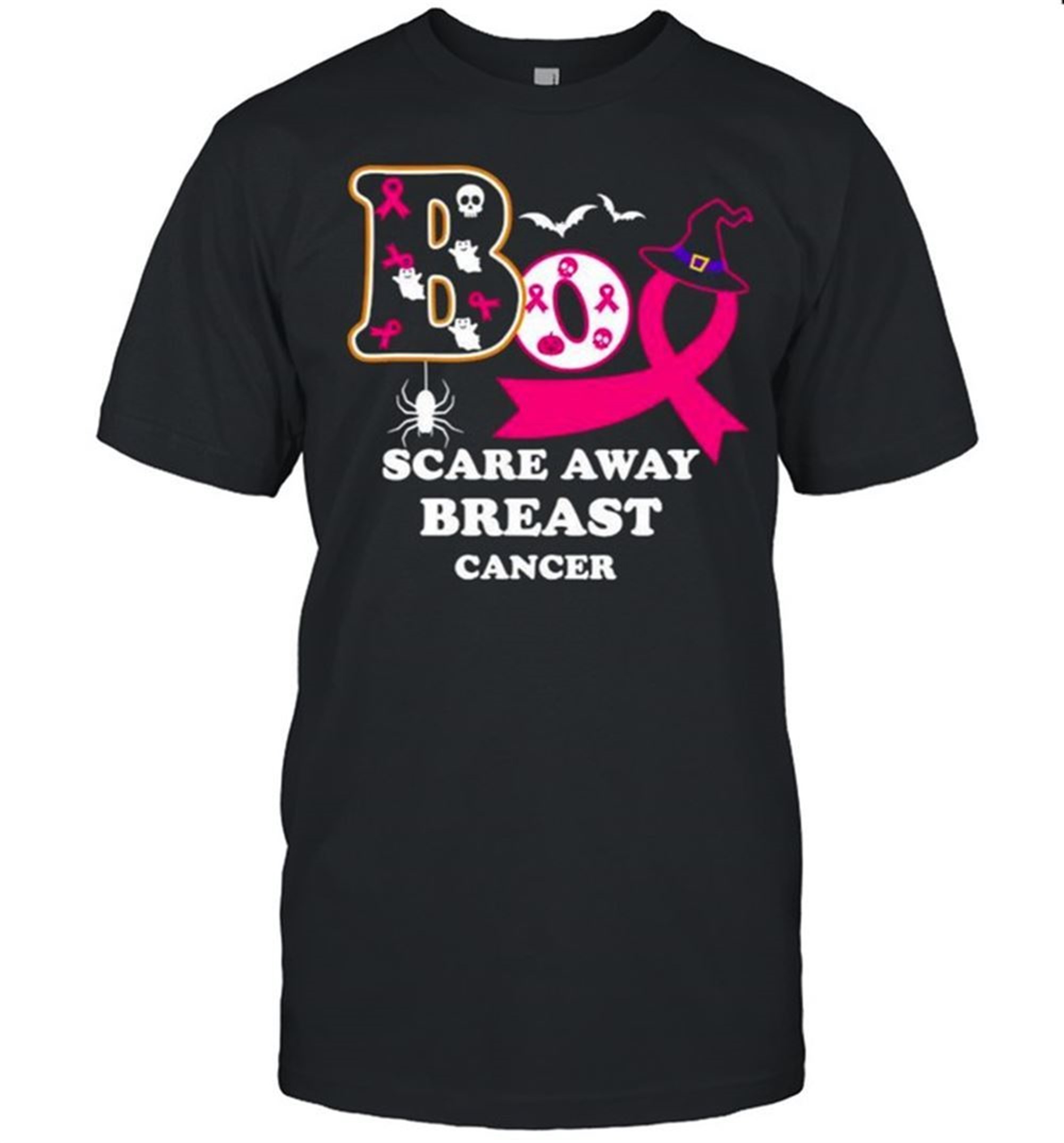 Boo Scare Away Breast Cancer Halloween Shirt