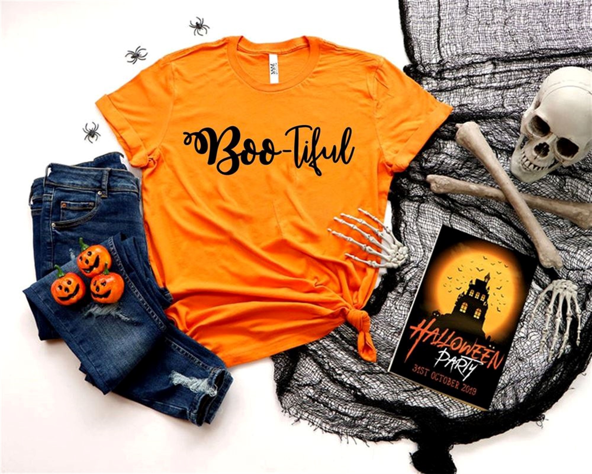 Boo-tiful T-shirt Halloween Shirt Halloween Shirts For Kids Halloween Party T-shirt Funny Halloween Shirts Cute Halloween T-shirts