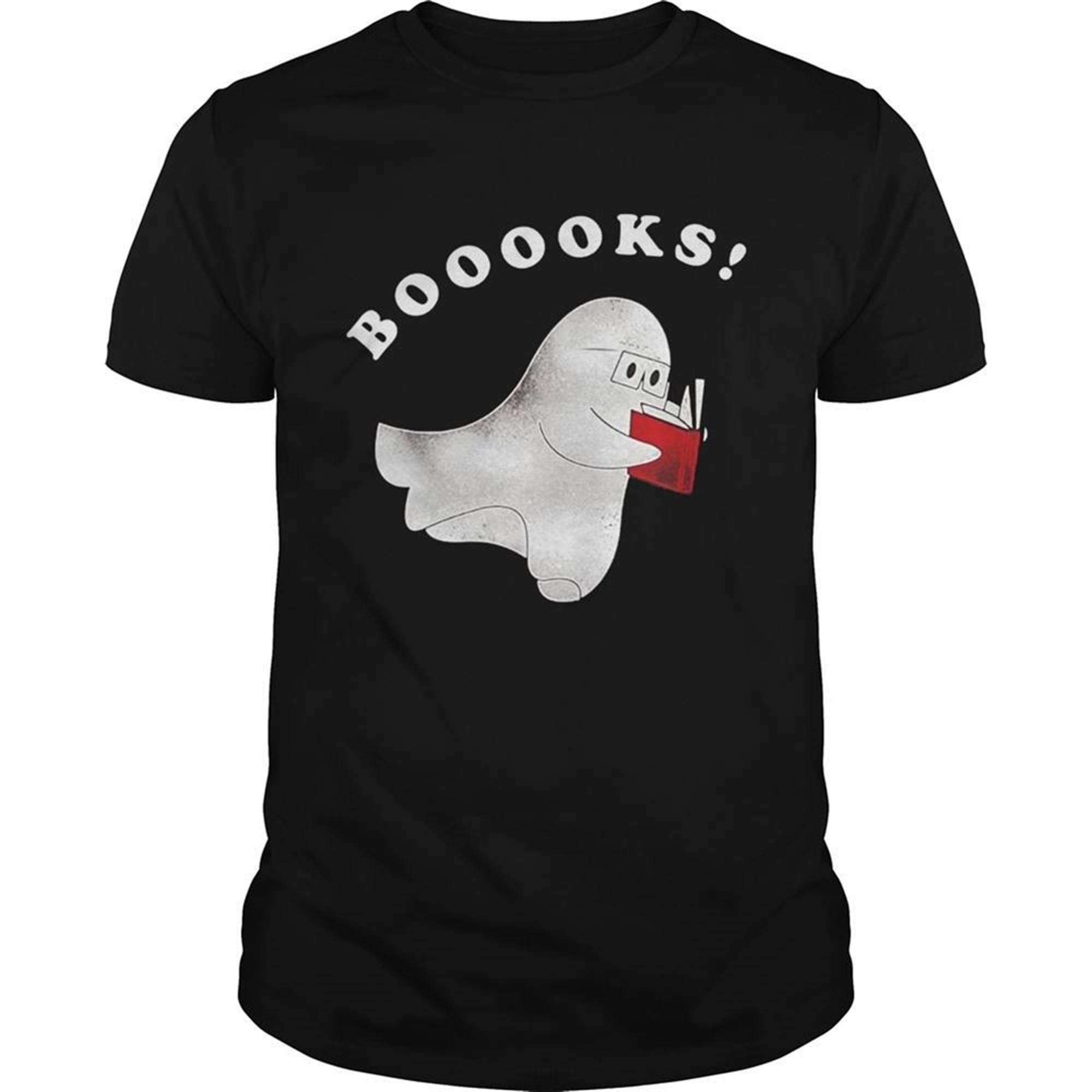 Booooks Ghost Reading Books Halloween Tshirt