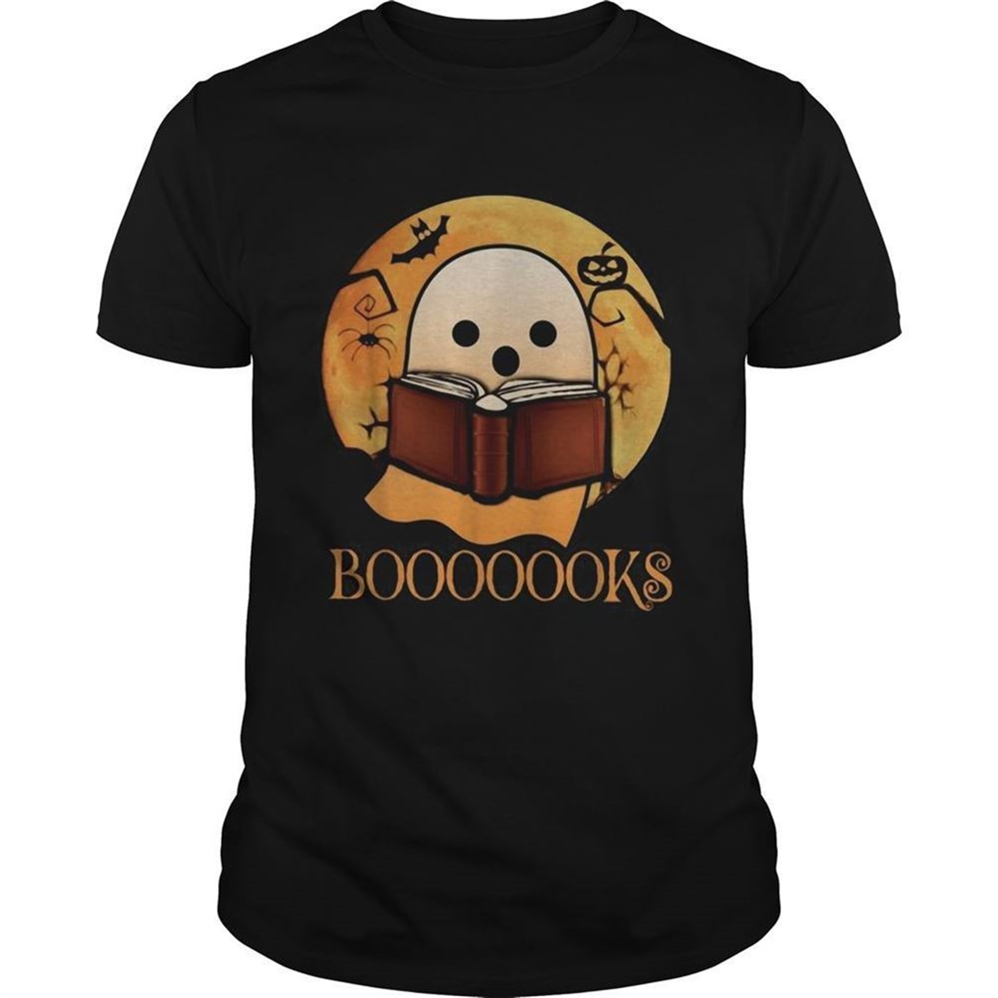 Booooooks Boo Ghost Read Books Halloween Shirt