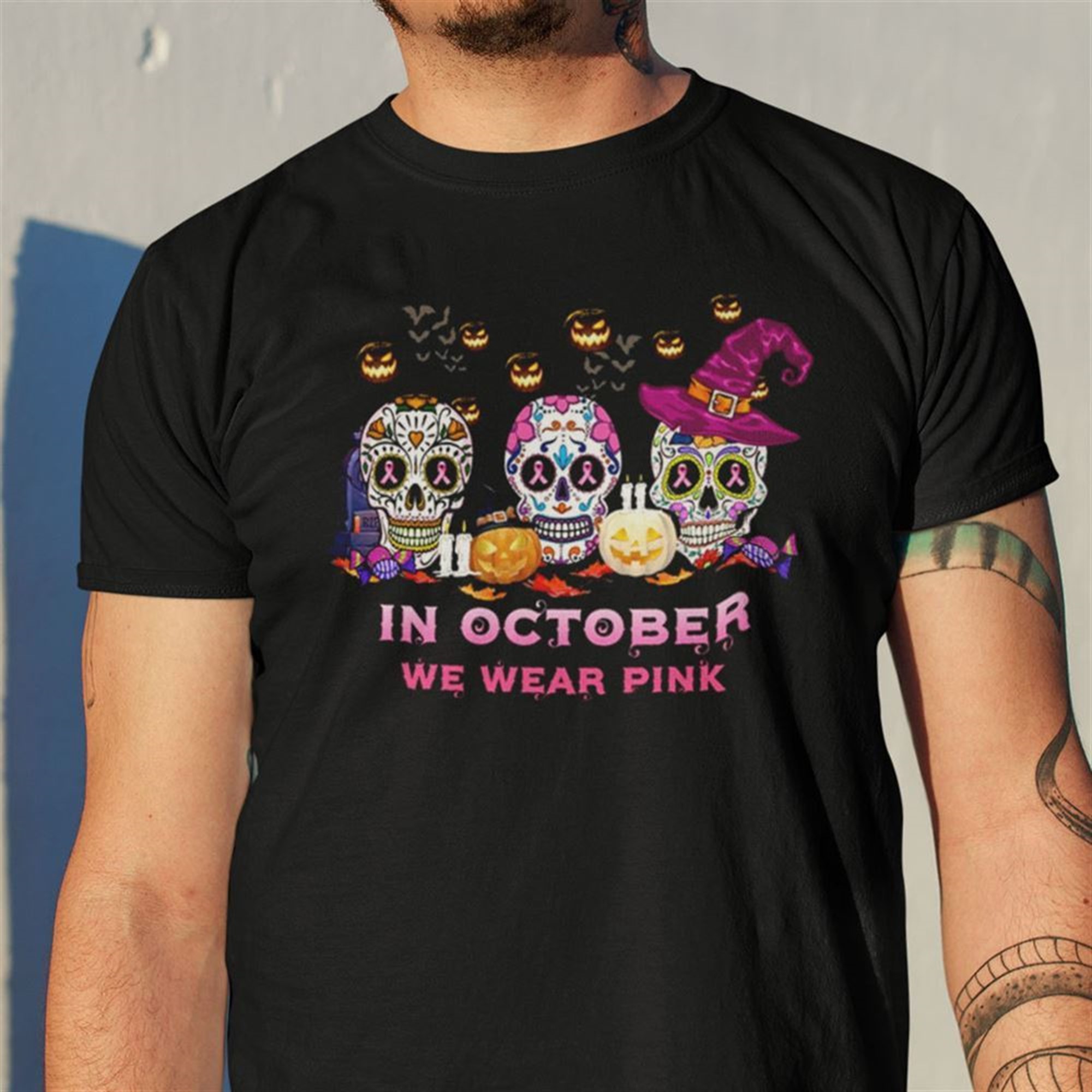 Breast Cancer In October We Wear Pink Shirt Halloween