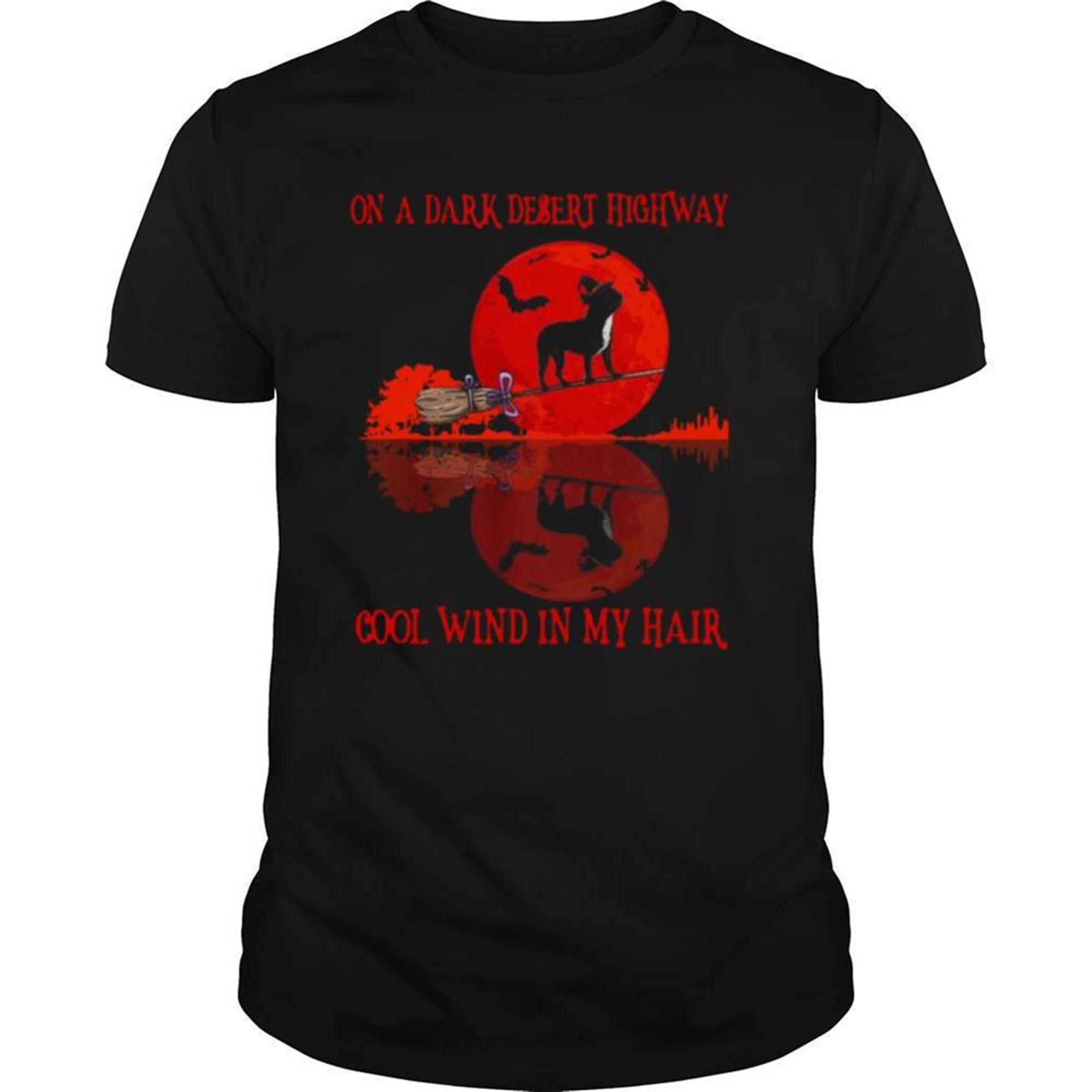 Bull On A Dark Desert Highway Cool Wind In My Hair Halloween Shirt