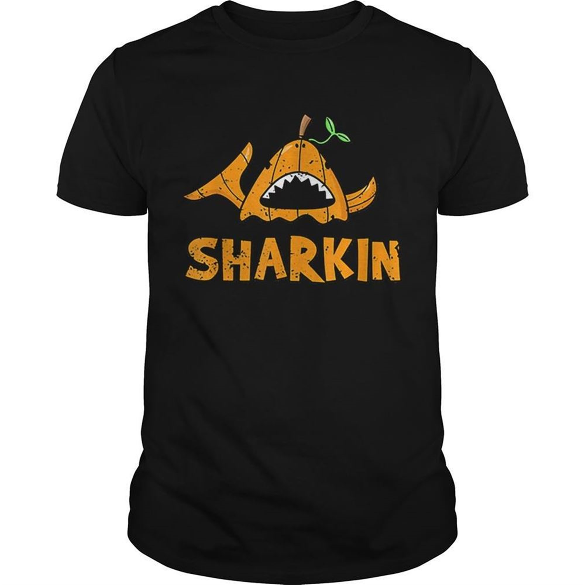 Cartoon Halloween Shark Sharkin Pumpkin Joke Shirt