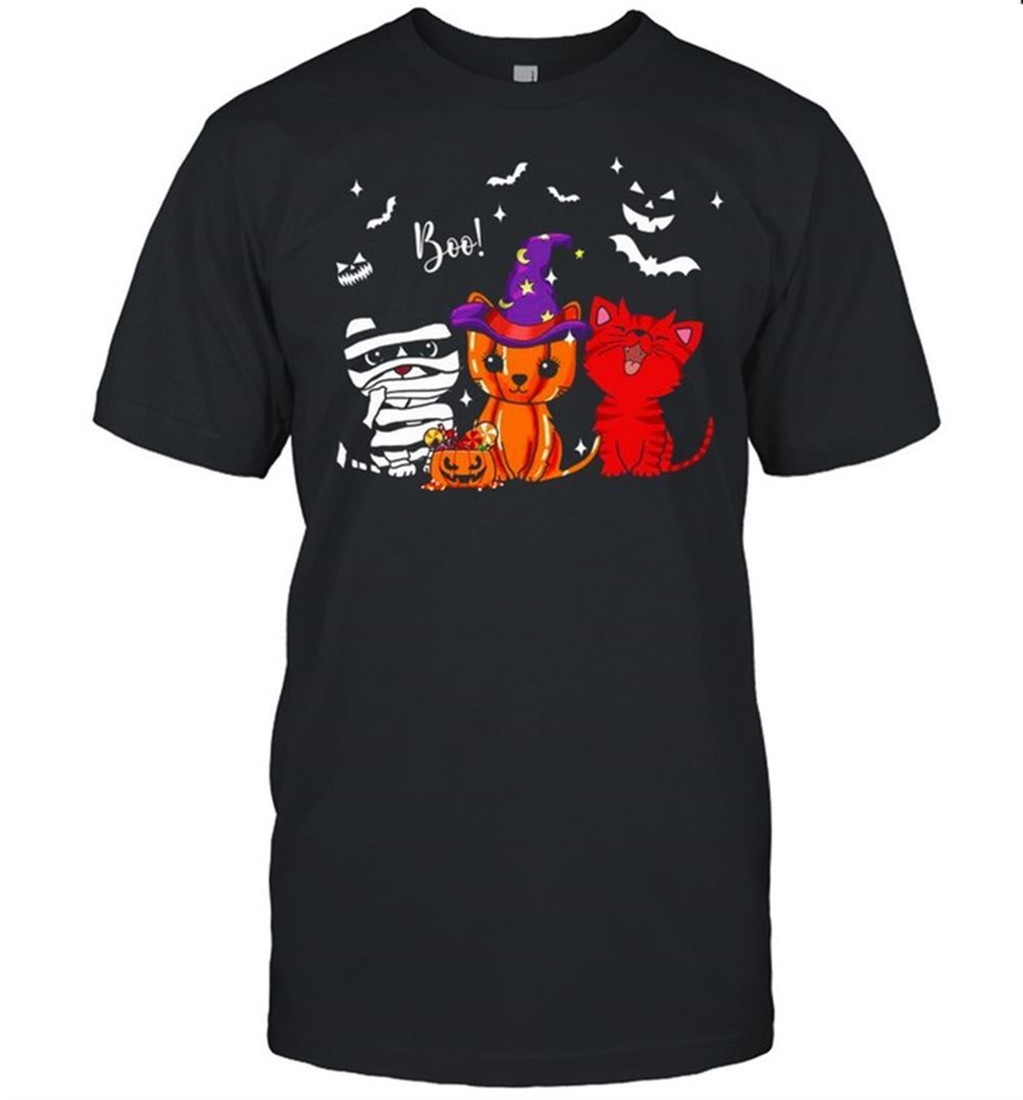 Cats Witch Boo Happy Halloween Shirt