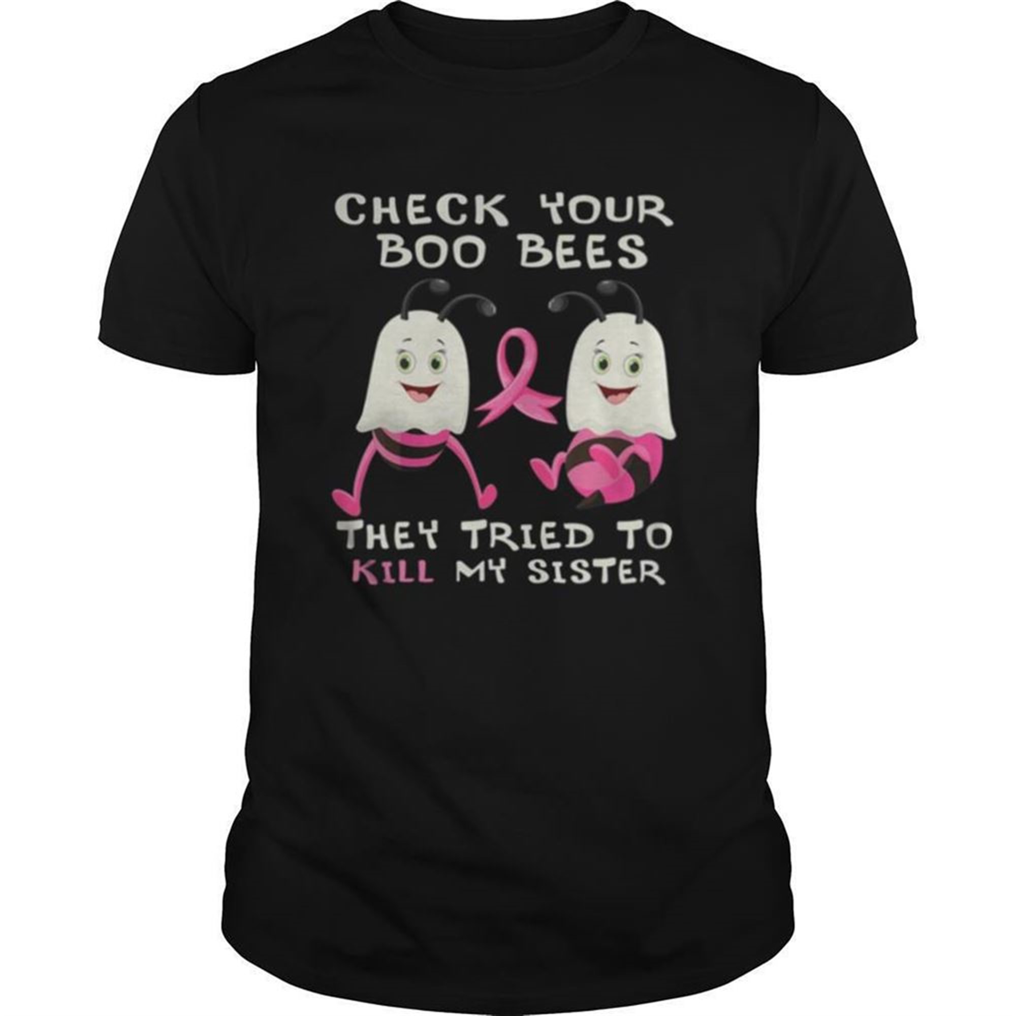 Check Your Boo Bees Sister Breast Cancer Ghost Halloween Shirt