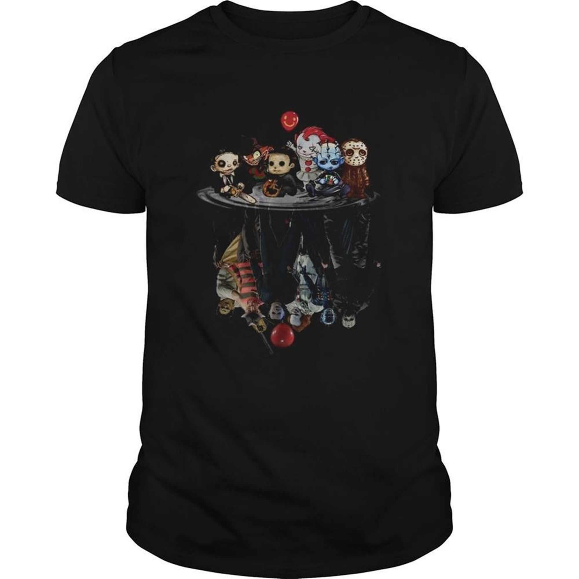 Chibi Horror Movies Characters Reflection Halloween Shirt